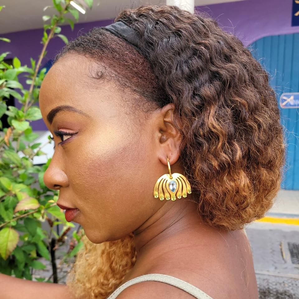 peacock hoop earrings