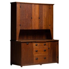 Two Piece Pine Cupboard, America circa 1920