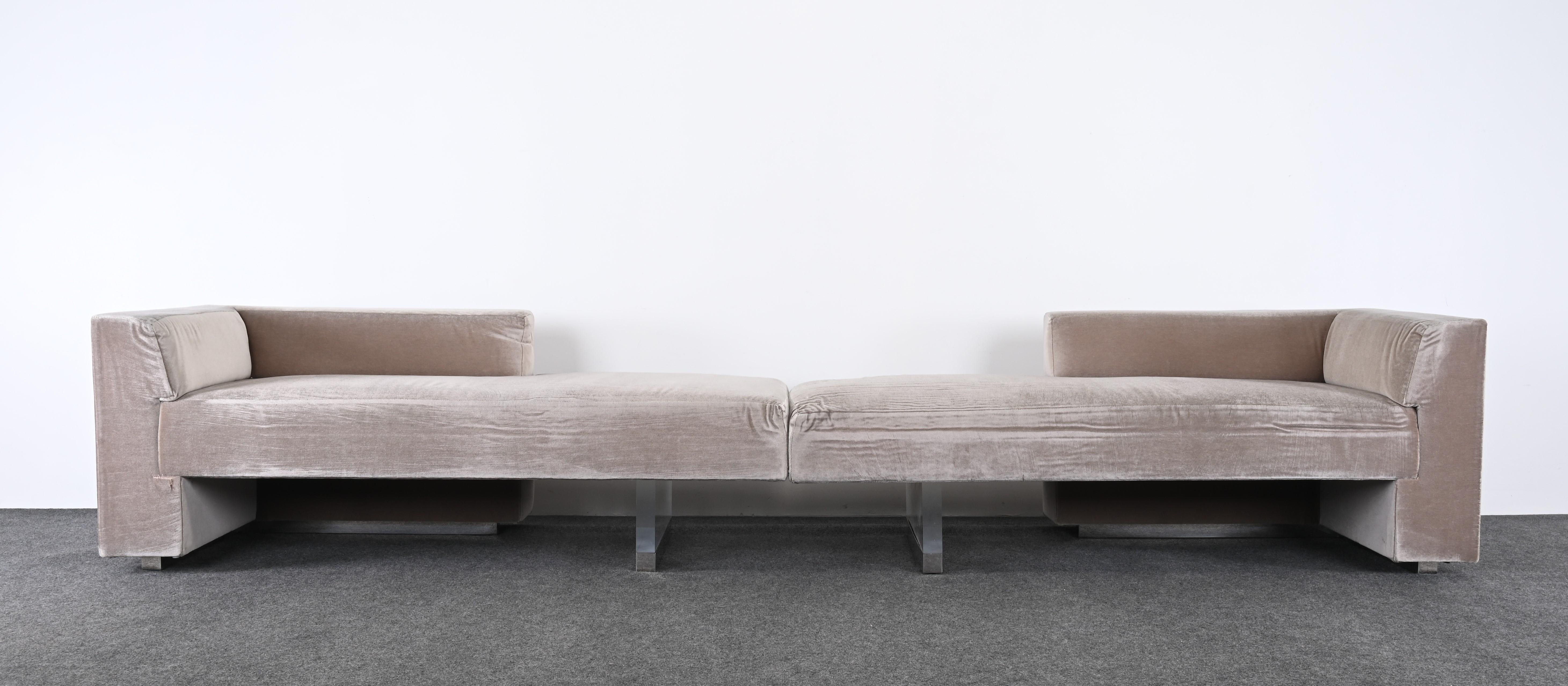 Two Piece Sectional Sofas by Vladimir Kagan for Gucci, 1990s In Good Condition In Hamburg, PA