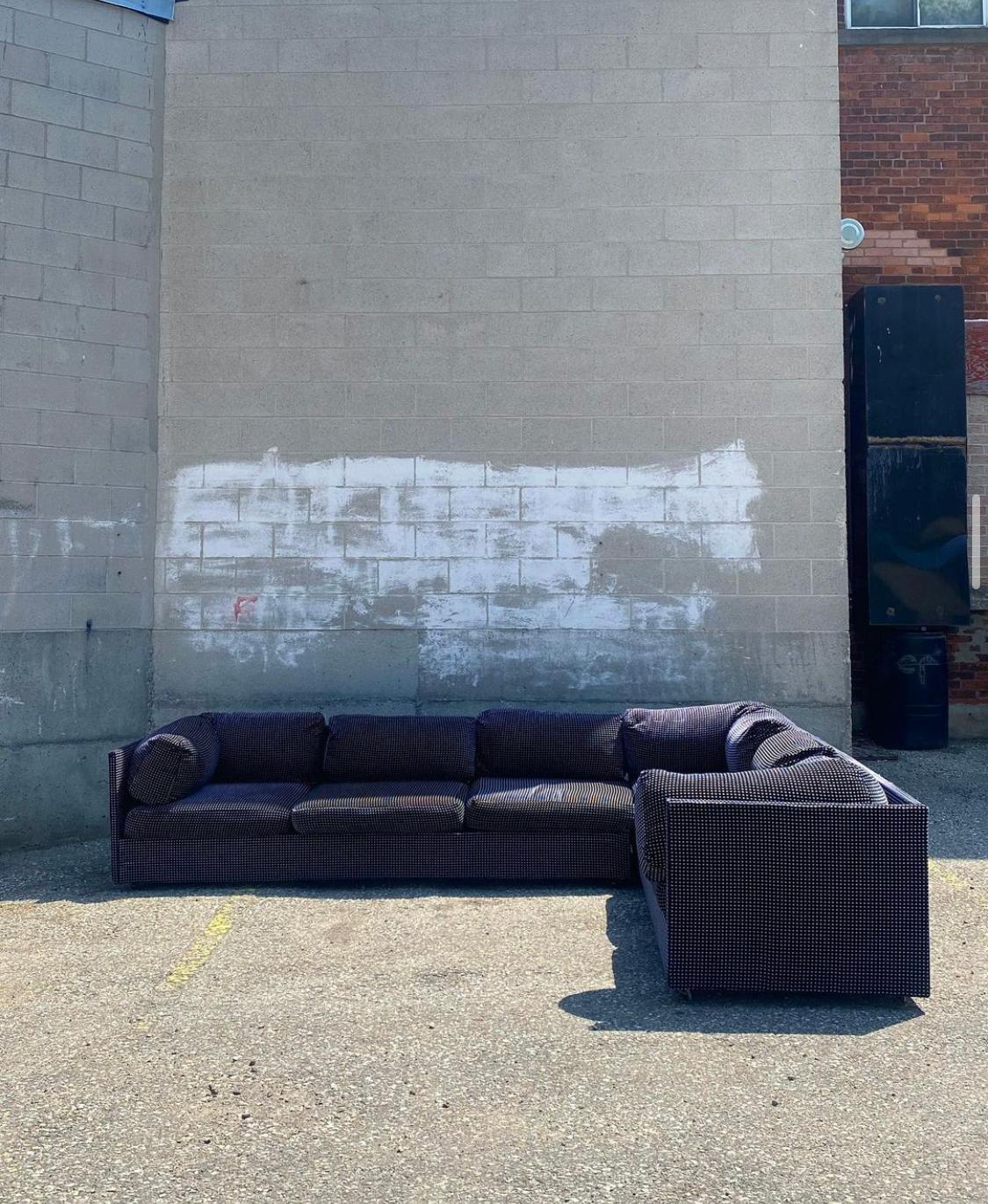 Mid-Century Modern Two piece Selig Sectional Sofa by Milo Baughman - Seats Six For Sale
