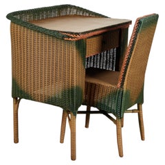 Zweiteiliges Set aus antikem Korbgeflecht von Lloyd Loom