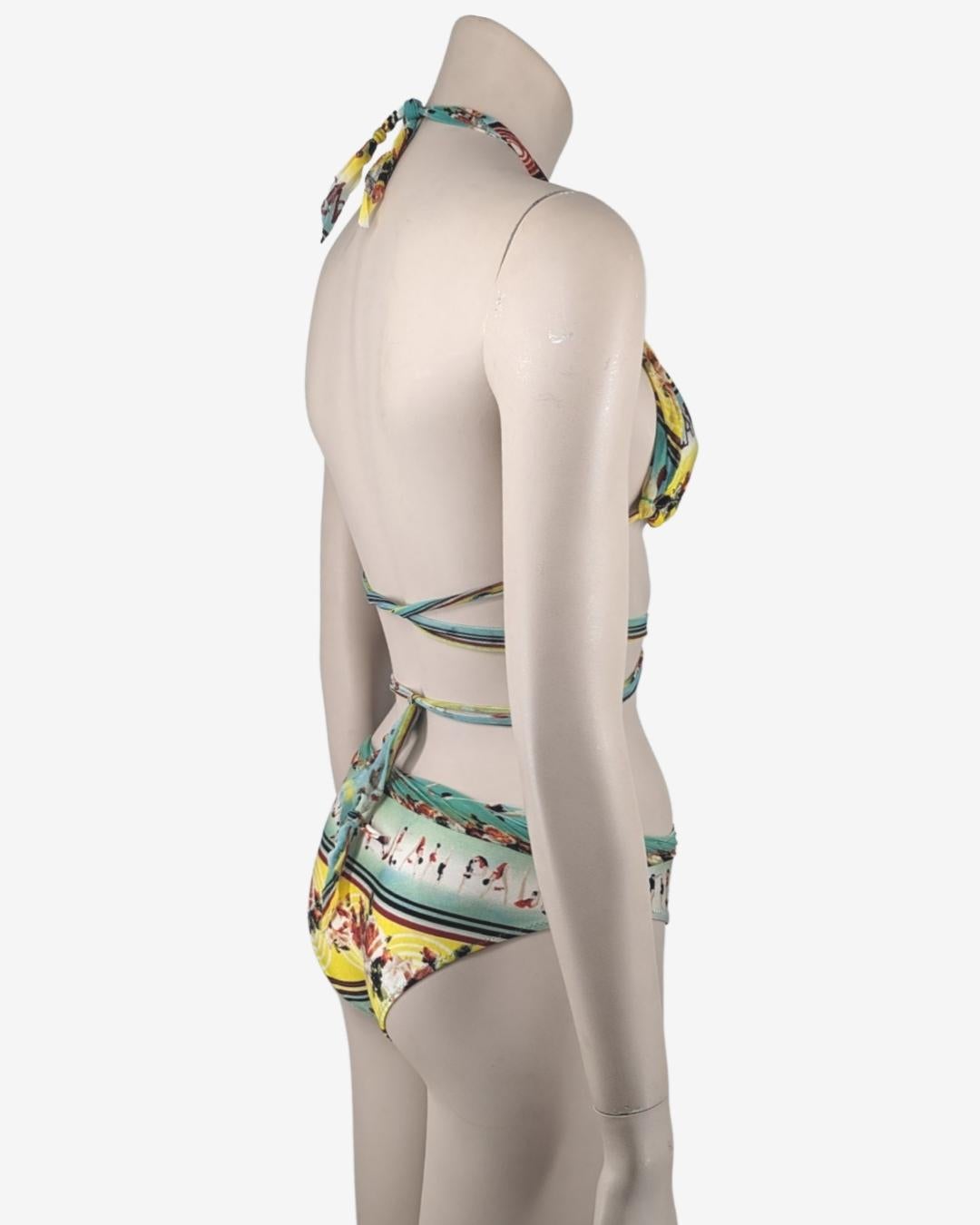 Beige Maillot de bain deux pièces Bikini Jean Paul Gaultier Soleil en vente