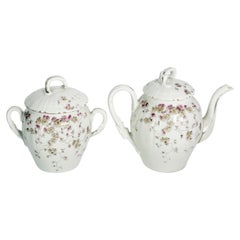 Two-Piece Tea service with Floral Decoration, France, 20th Century