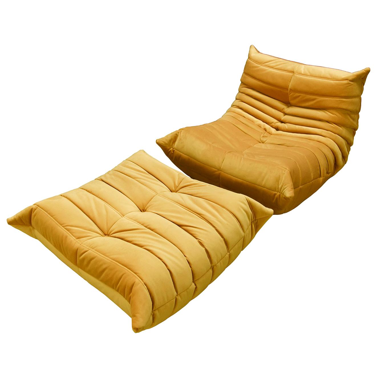 Two-Piece Togo Set by Michel Ducaroy Manufactured by Ligne Roset in France For Sale