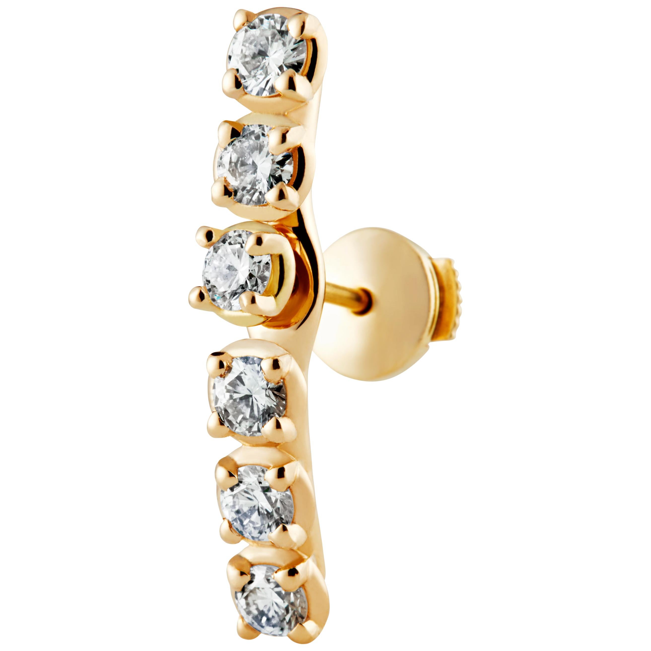 Two-Piece Traceable Diamond Earring In 18 Karat Yellow Gold By Rocks For Life For Sale