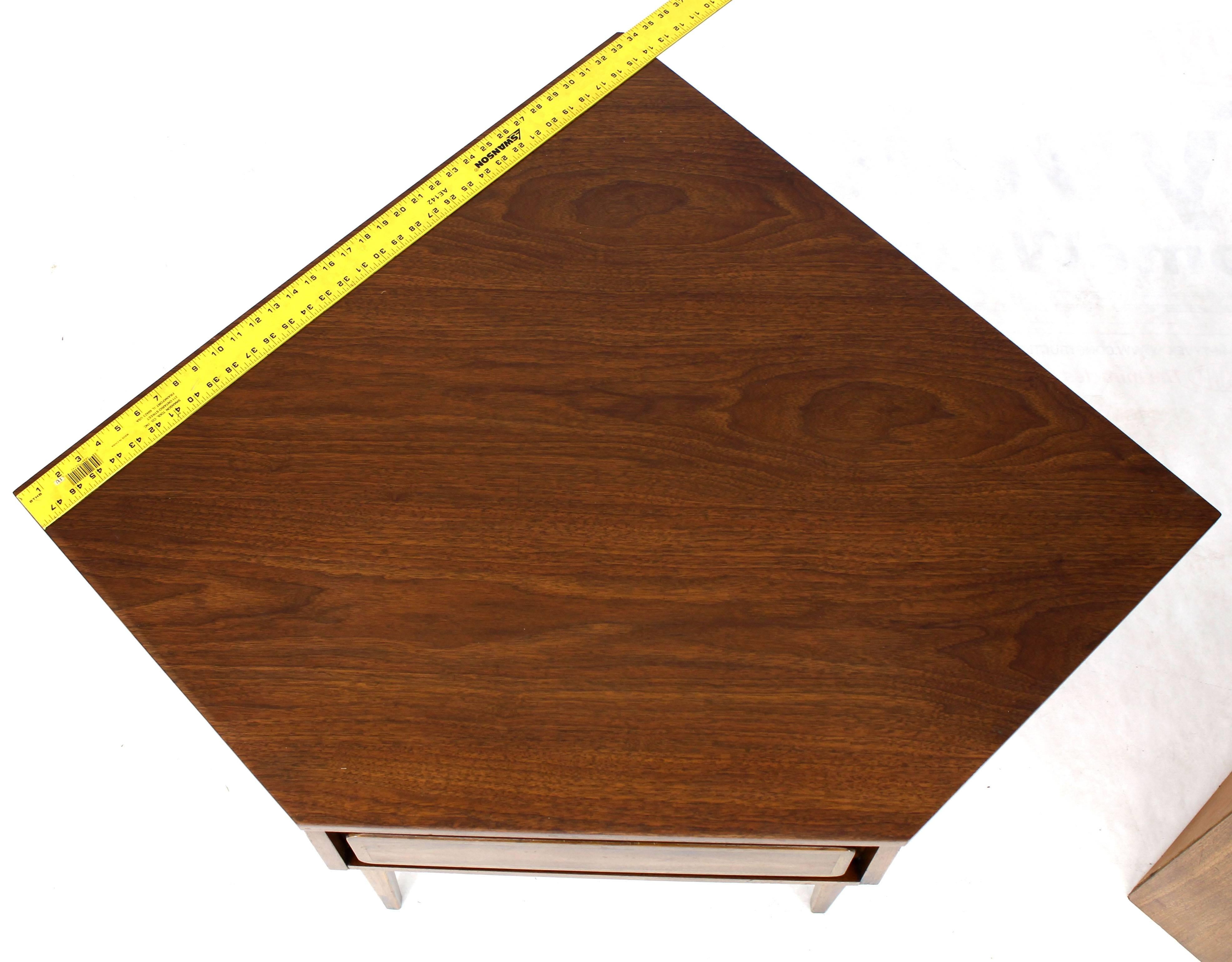 Two-Piece Walnut Corner Desk Table Bookcase Hutch For Sale 1