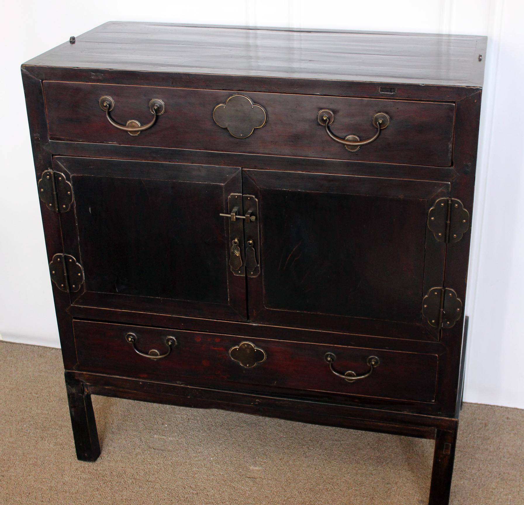 Hand-Crafted Two-Pieces Cabinet For Sale
