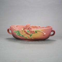 Two Pieces of Pink Roseville Art Pottery with Poppy Pattern Mid 20thC