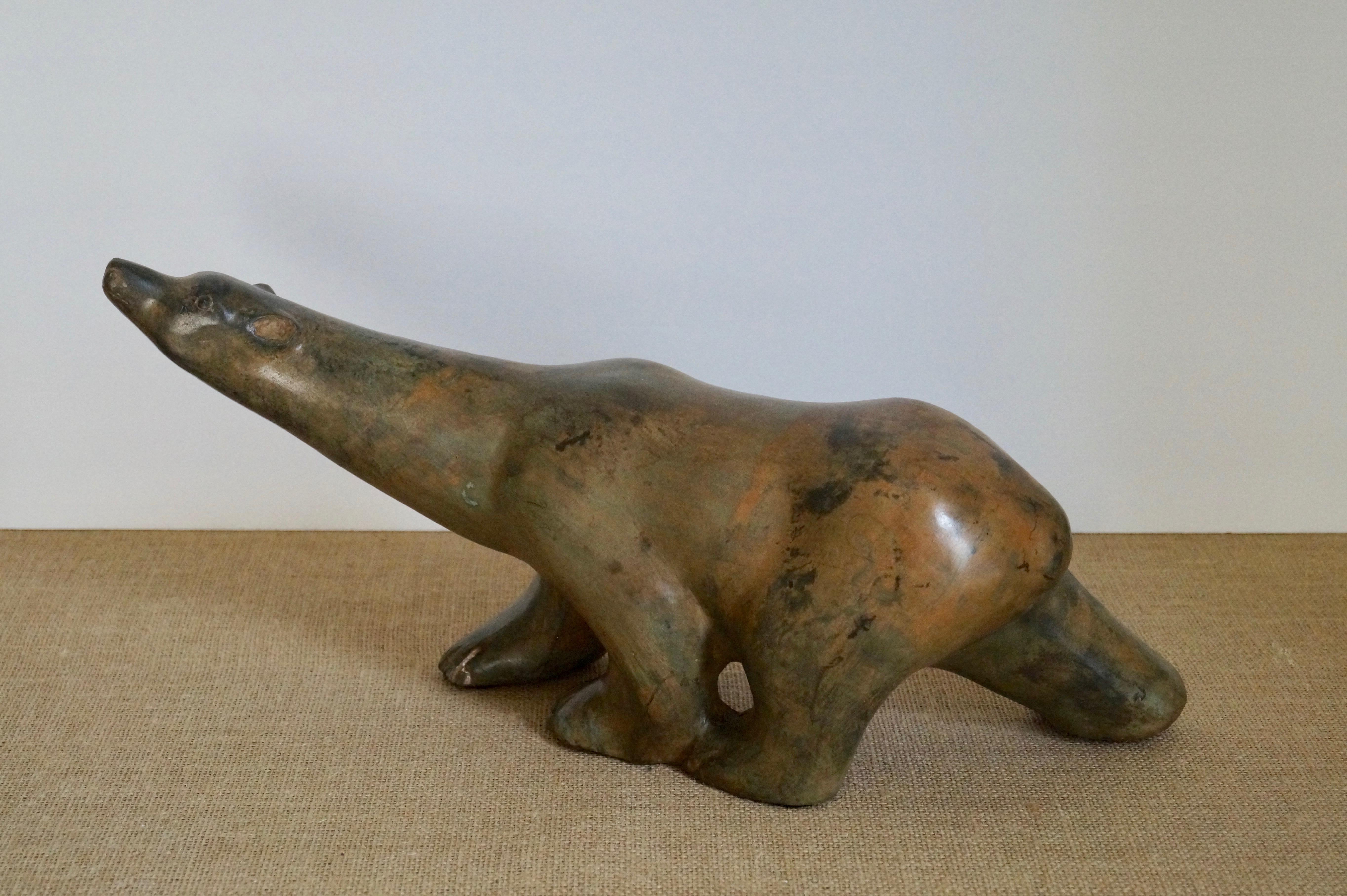 Magnificent and moving sculptures of mother and child polar bears by the french sculptur Pierre Chenet.

A perfect example of the the admiration of animal sculptures in the Art Deco period. Follower of Francois Pompom.

With the stamp with a