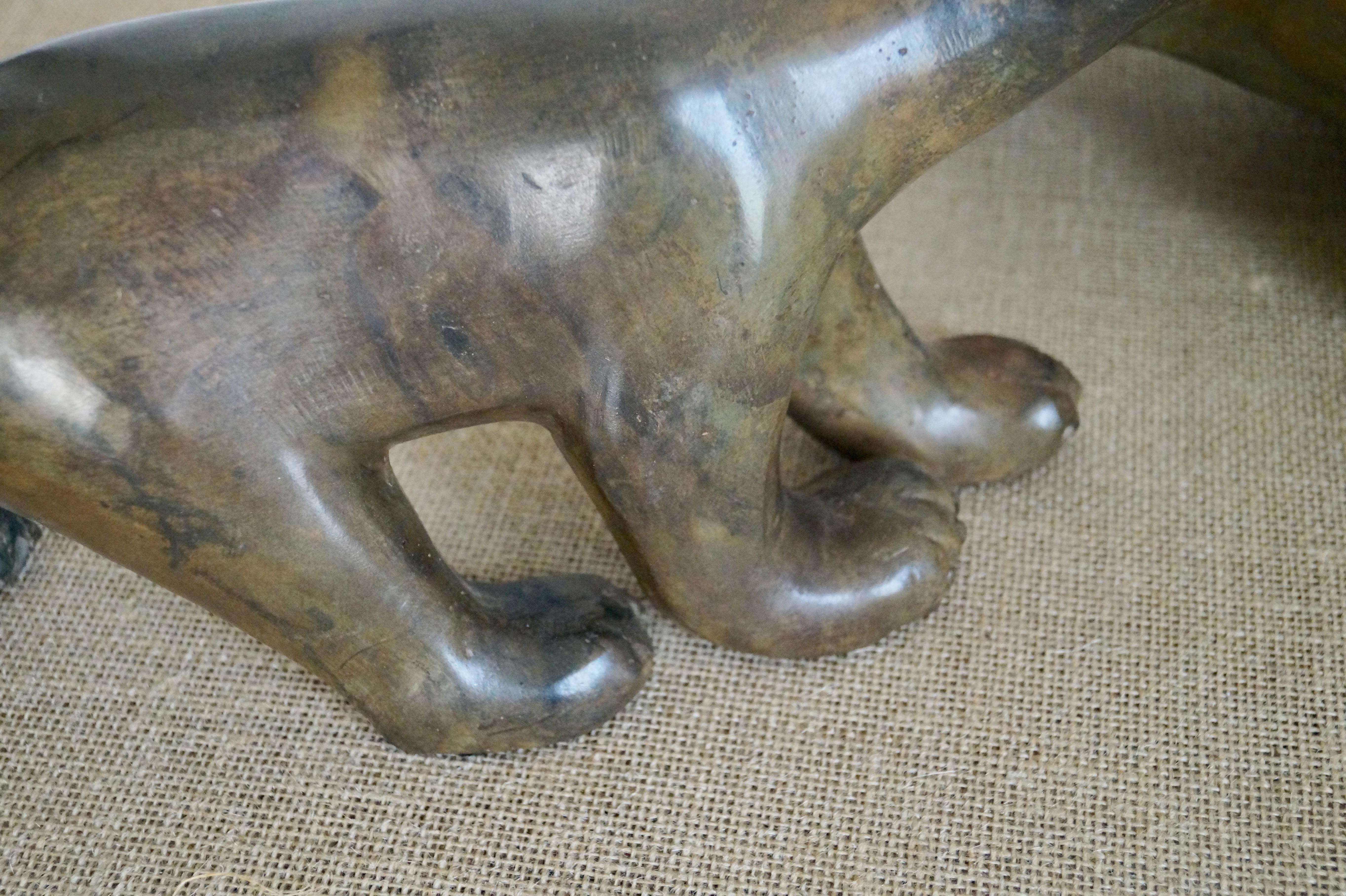 20th Century Two Pierre Chenet Walking Polar Bear Bonze Sculptures