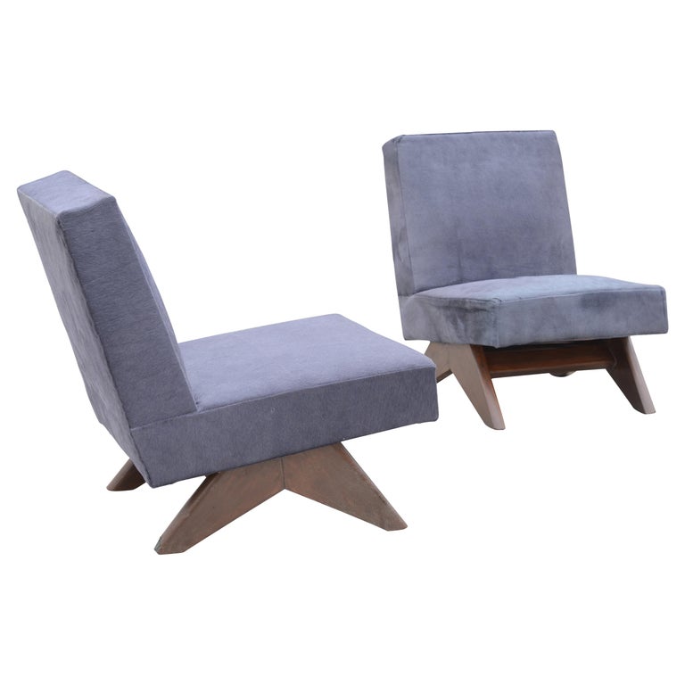 Pierre Jeanneret pair of sofa chairs, 1955, offered by P! GALERIE