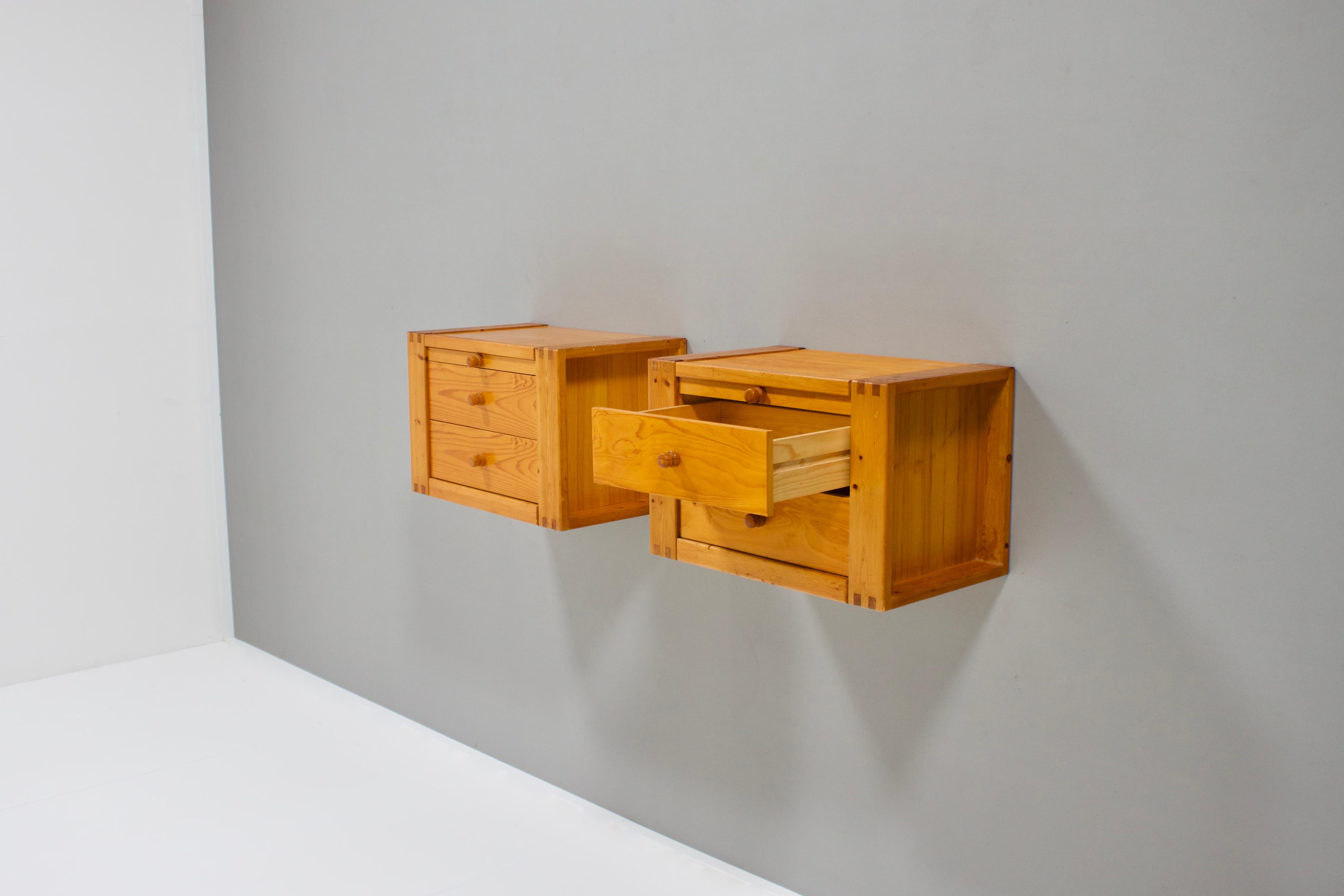 Wood Two Pine Hanging Cabinet by Ate van Apeldoorn, 1970s