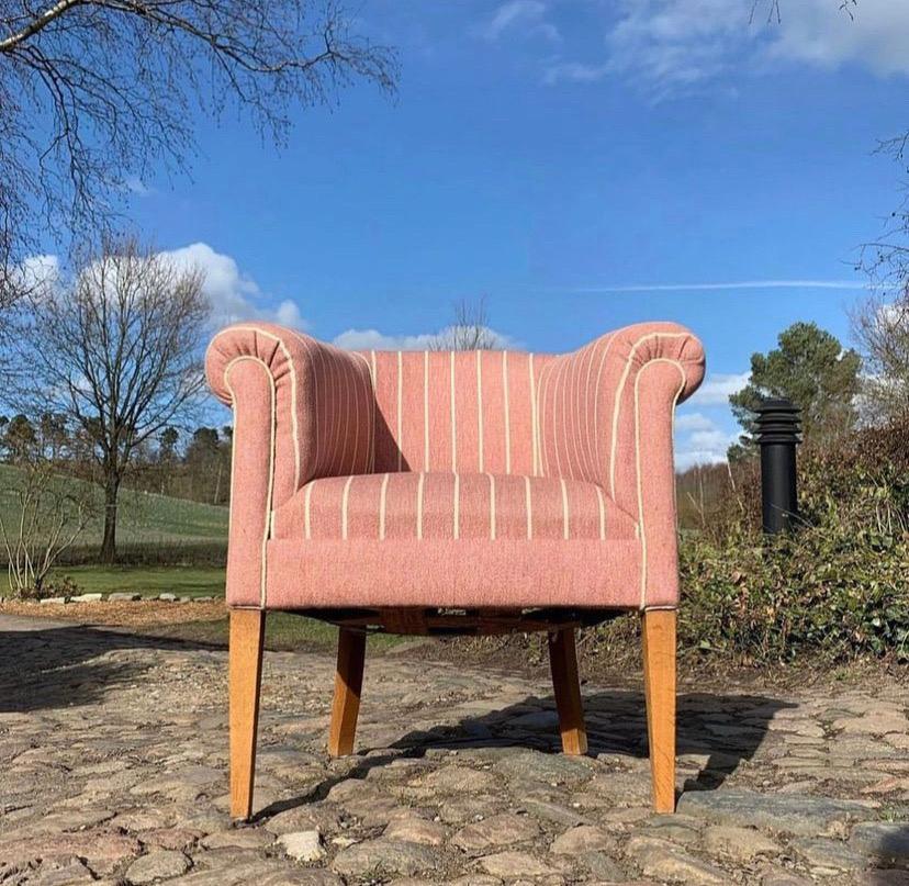 Scandinavian Modern Two Pink Lounge Chairs from the 1950s