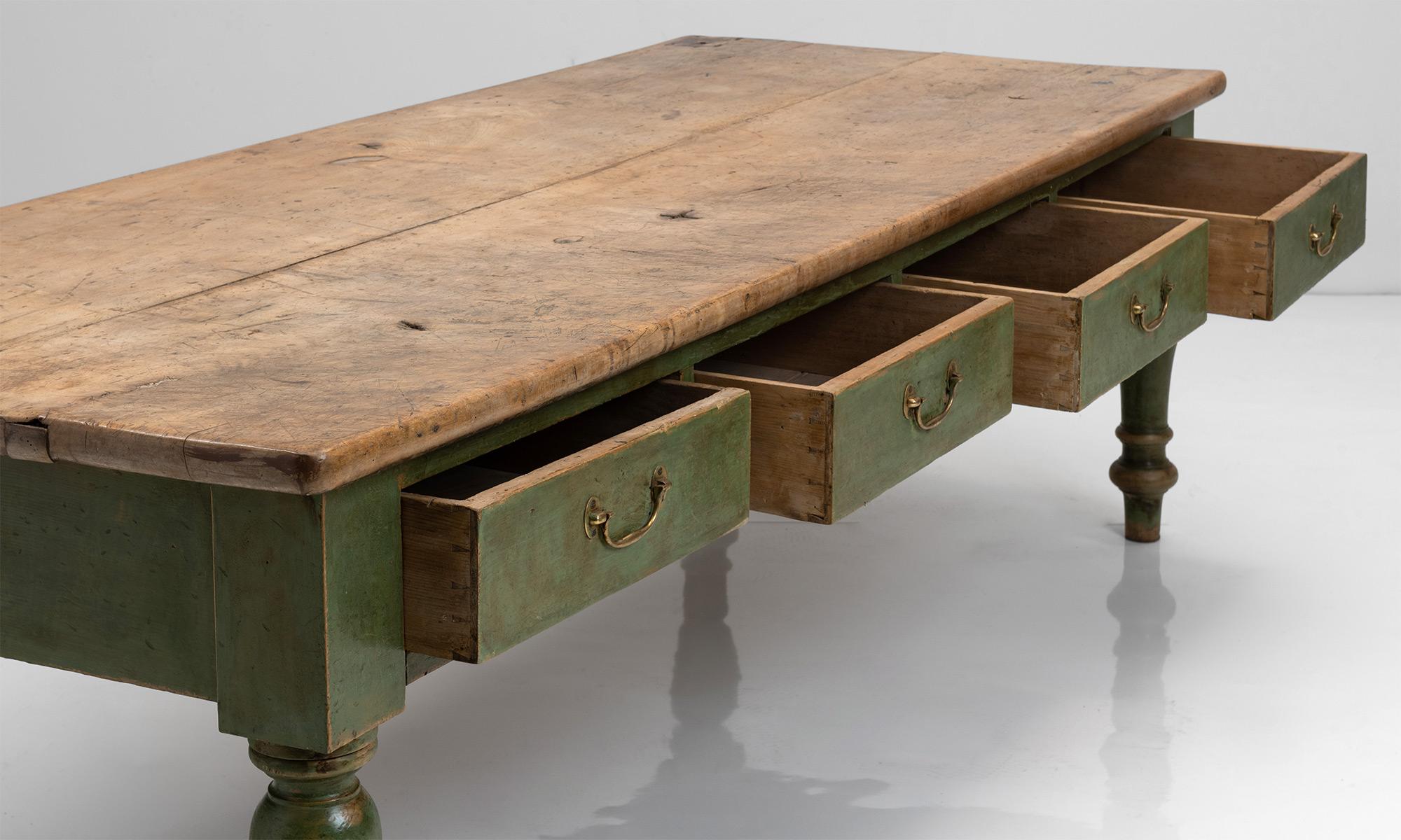 English Two Plank Sycamore Table, England Circa 1830