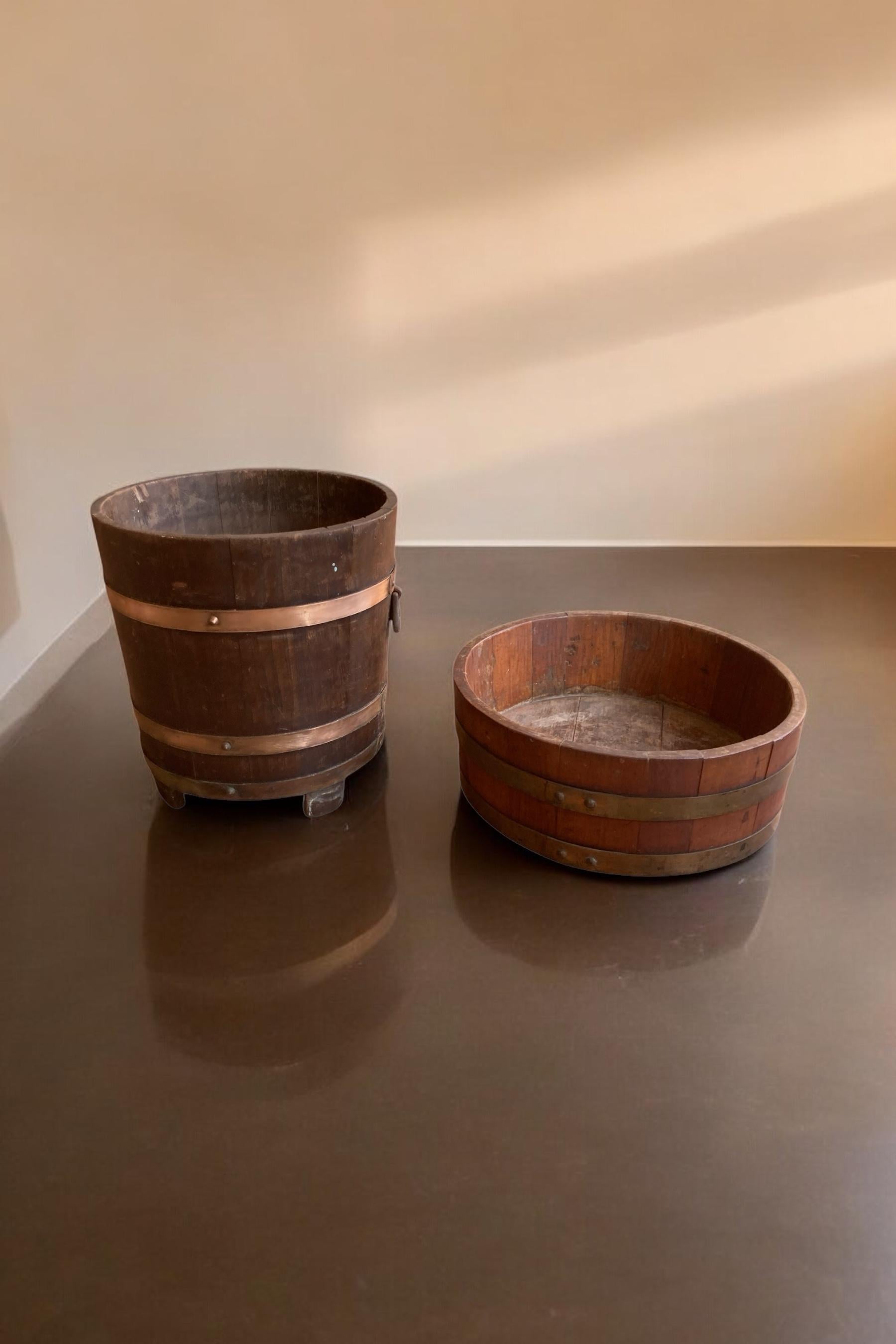 Due secchi per piante Secchio antico in Oak e ottone di R A Lister Ltd & Edwardian Che in vendita 6