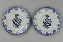 Antique Two plates with the Coat of Arms of the Webster Barony, 18th Century