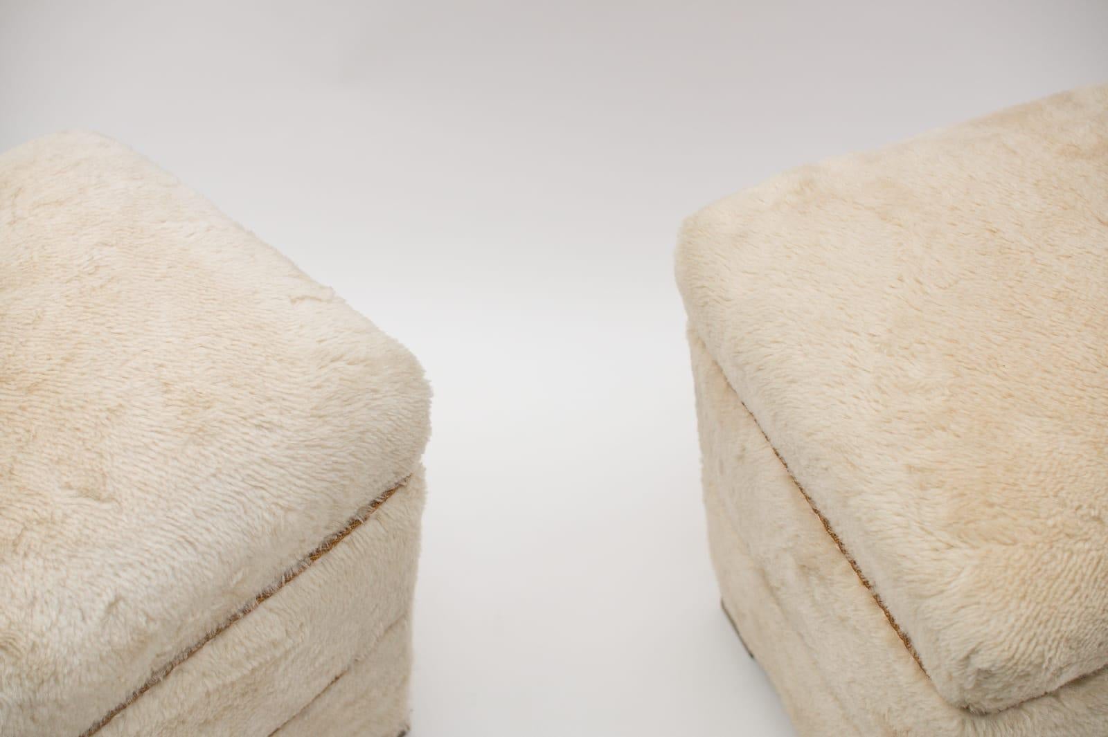 Two Plush Stools with Storage, 1950s France 2