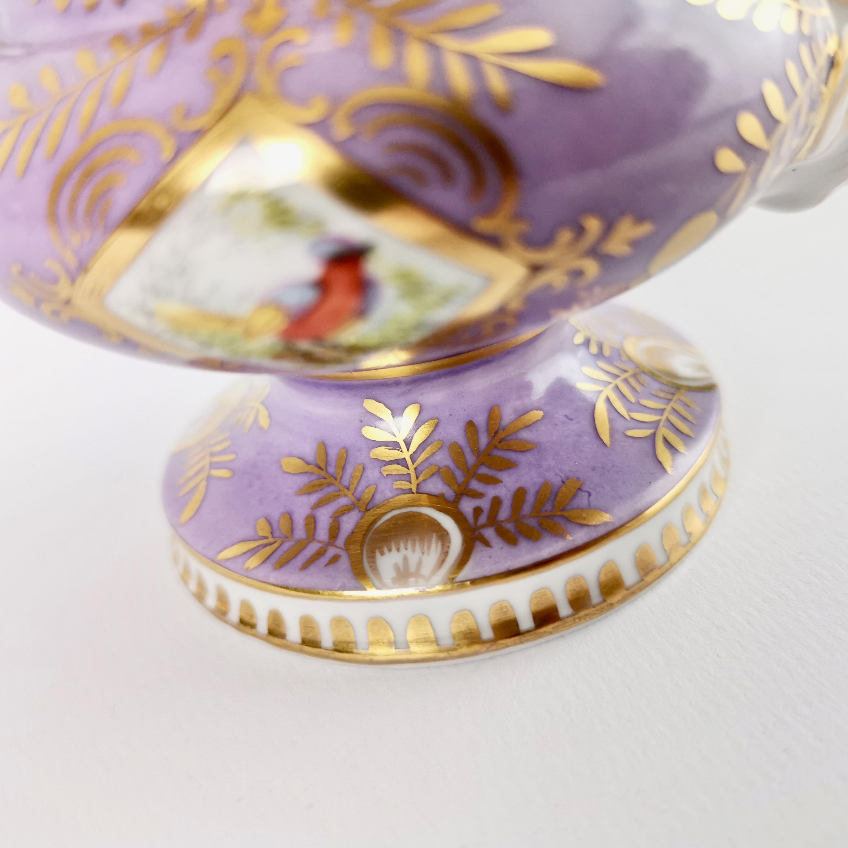 Two Porcelain Campana Vases Attr. to Edmé Samson, Lilac, Birds, Flowers, 19th C 4