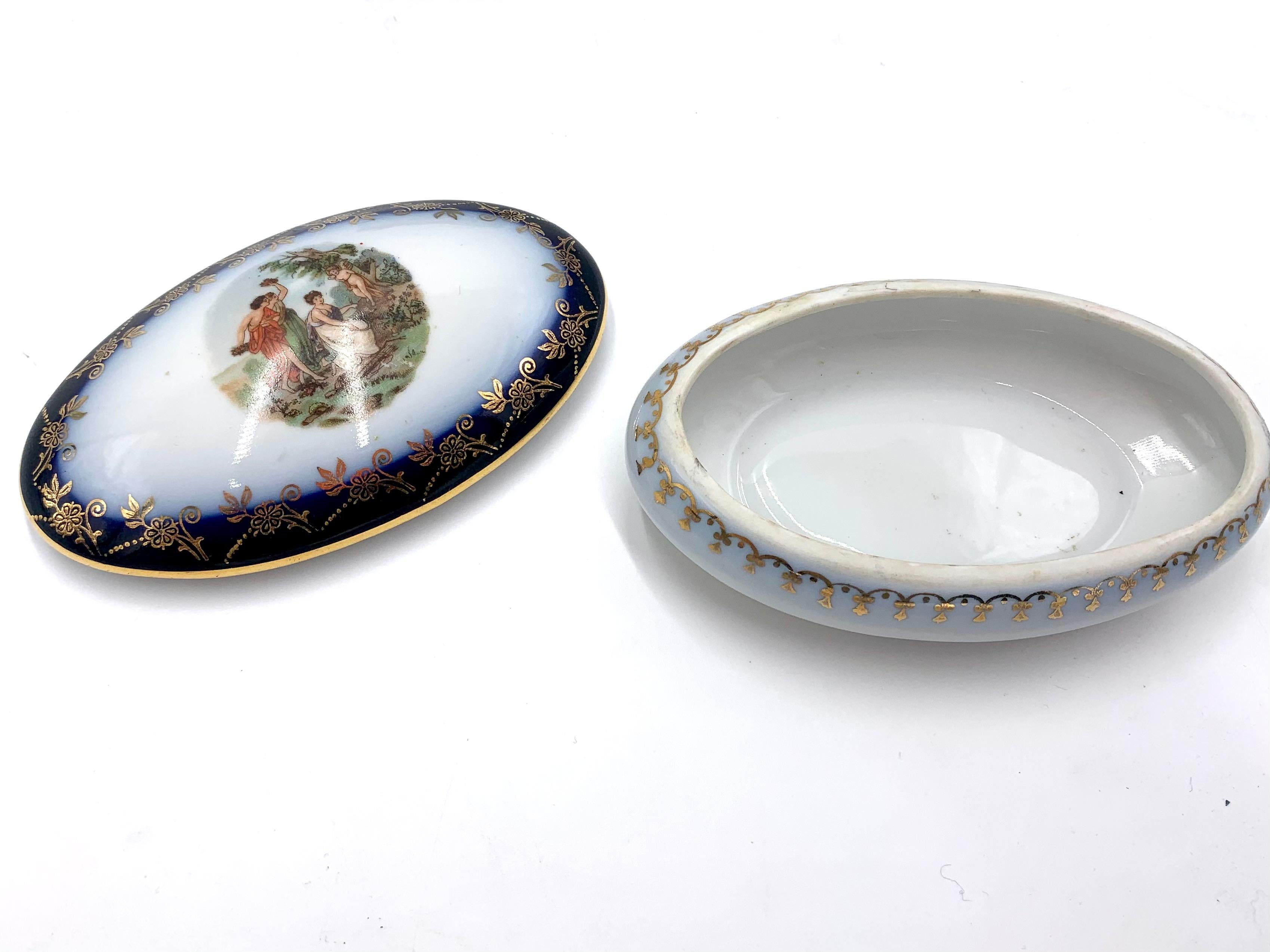 Baroque Two Porcelain Caskets, PM Import, 1960s For Sale