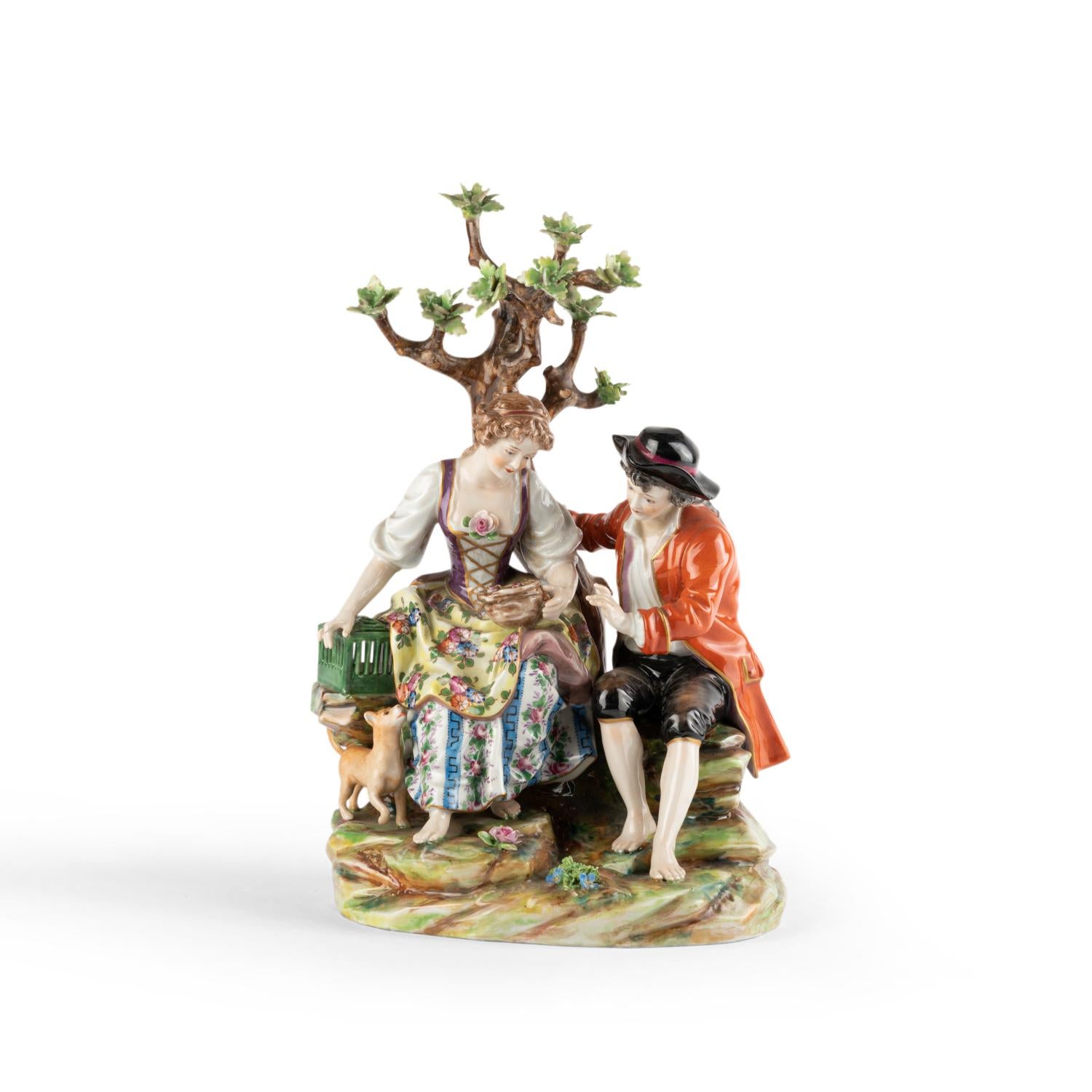 Two Porcelain Sculptures in the Saxe Style, 19th Century, Napoleon III Period. 6