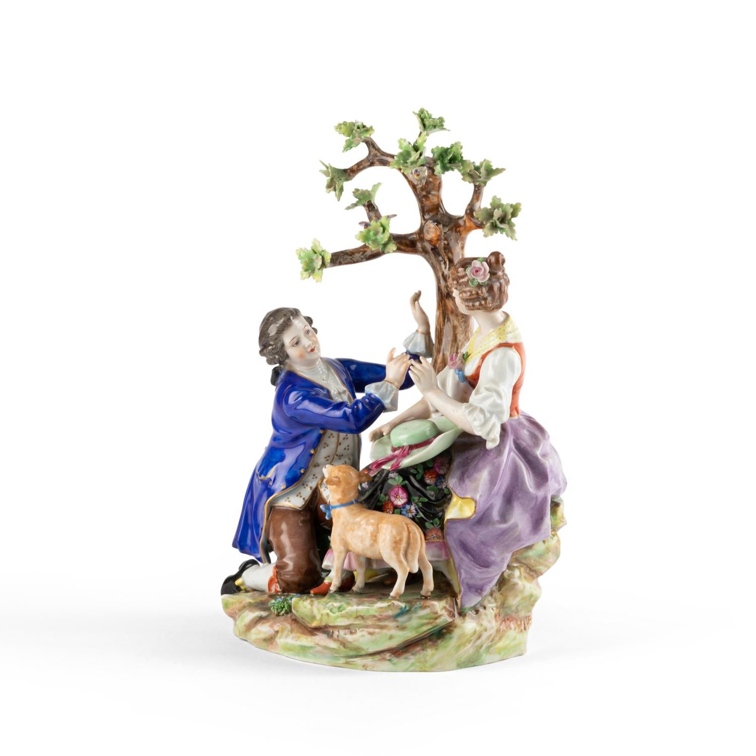 Two Porcelain Sculptures in the Saxe Style, 19th Century, Napoleon III Period. 8