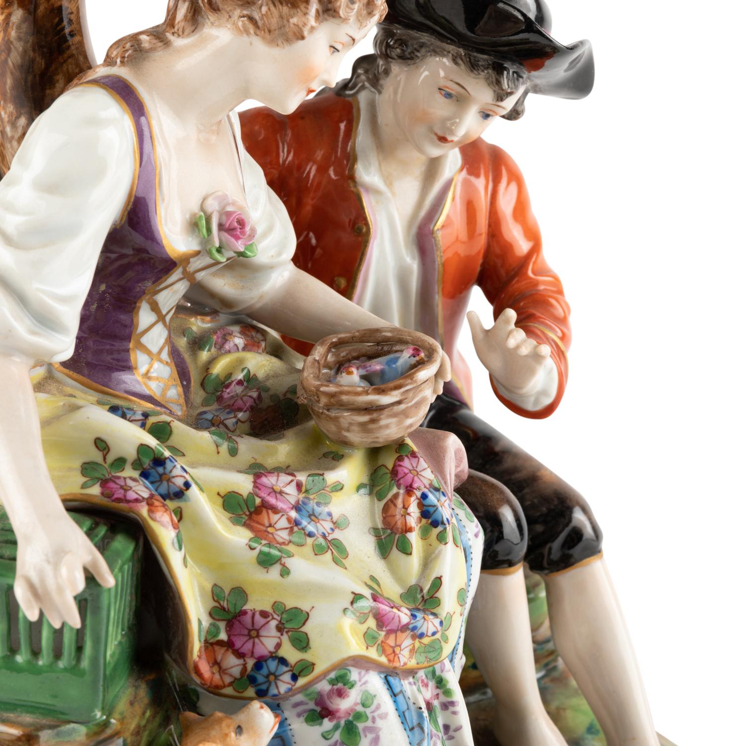 Two Porcelain Sculptures in the Saxe Style, 19th Century, Napoleon III Period. 9