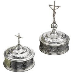 Two Portuguese Silver Pyx