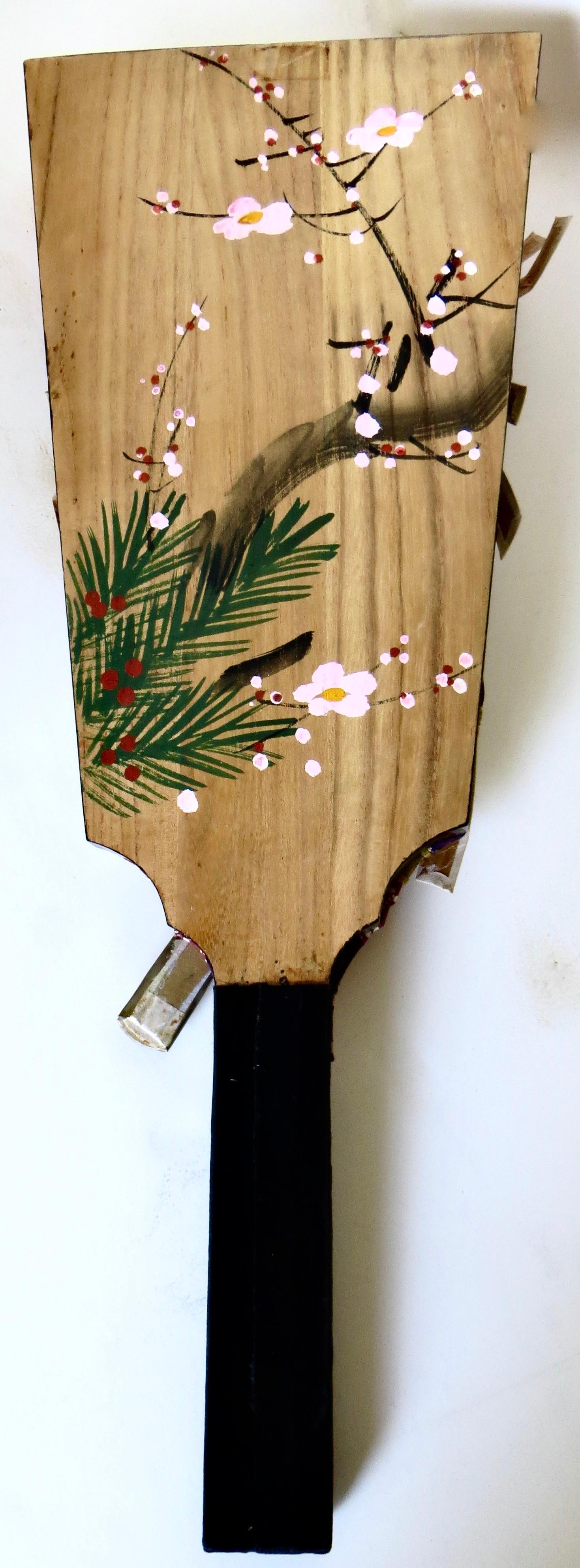 Japanese Two Post War Kabuki Paddles (Hagoita), Japan, Circa 1960 For Sale