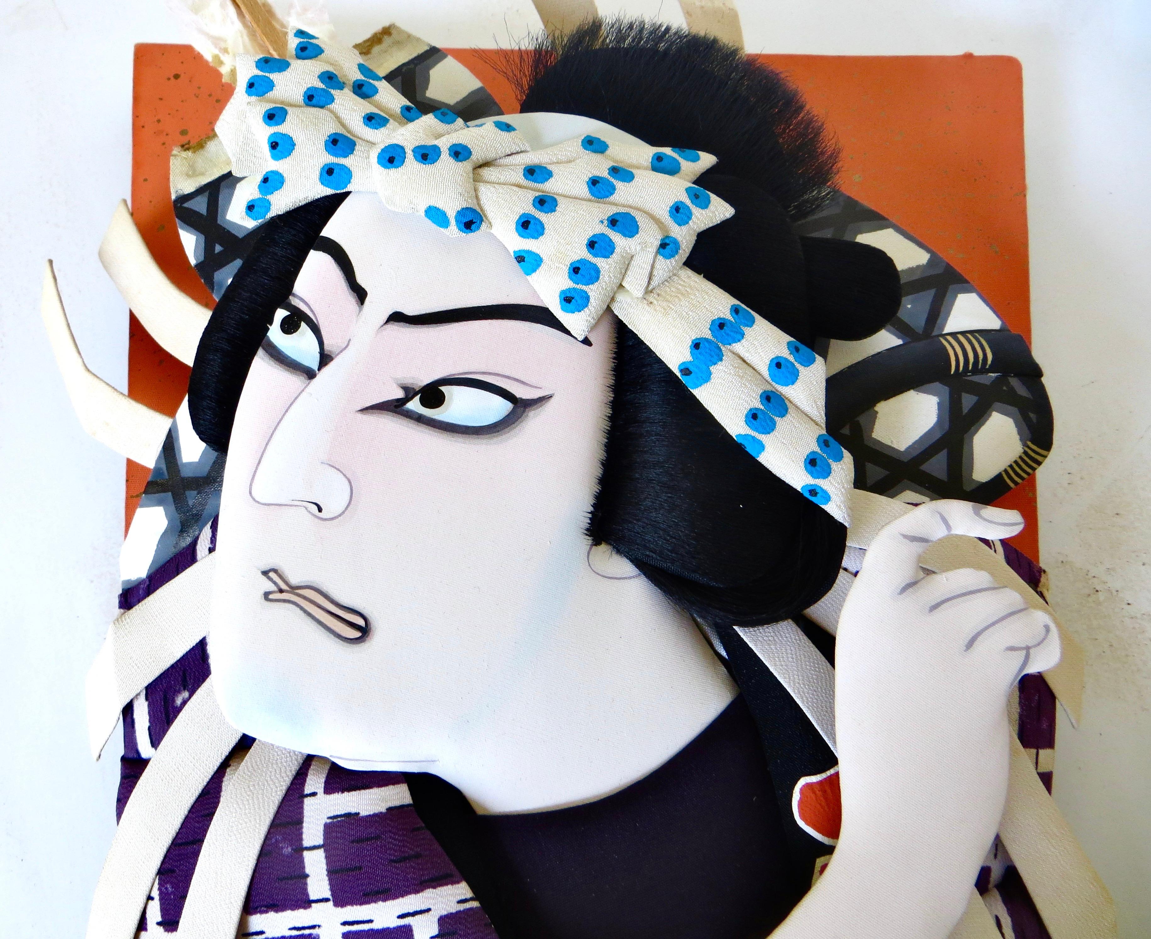 Kabuki-Töpferwaren aus dem Nachkriegszeitalter (Hagoita), Japan, um 1960 im Zustand „Hervorragend“ im Angebot in Incline Village, NV