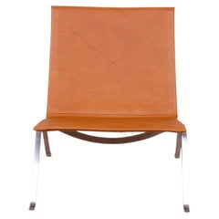 Deux Poul Kjærholm PK-22, Kold Christensen en cuir cognac Elegance