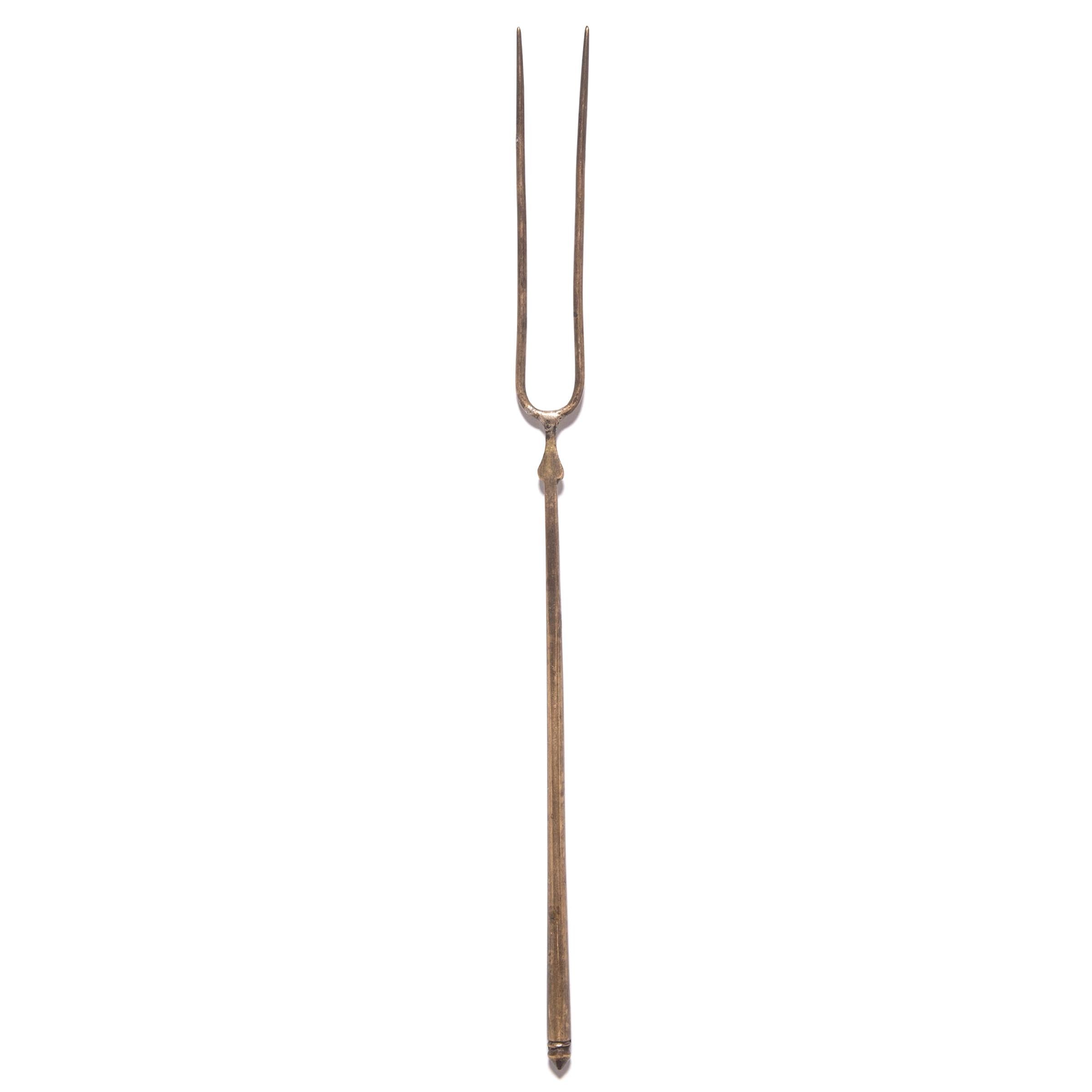 Two-Pronged Brass Fork, circa 1900