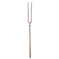 Antique Two-Pronged Brass Fork, circa 1900