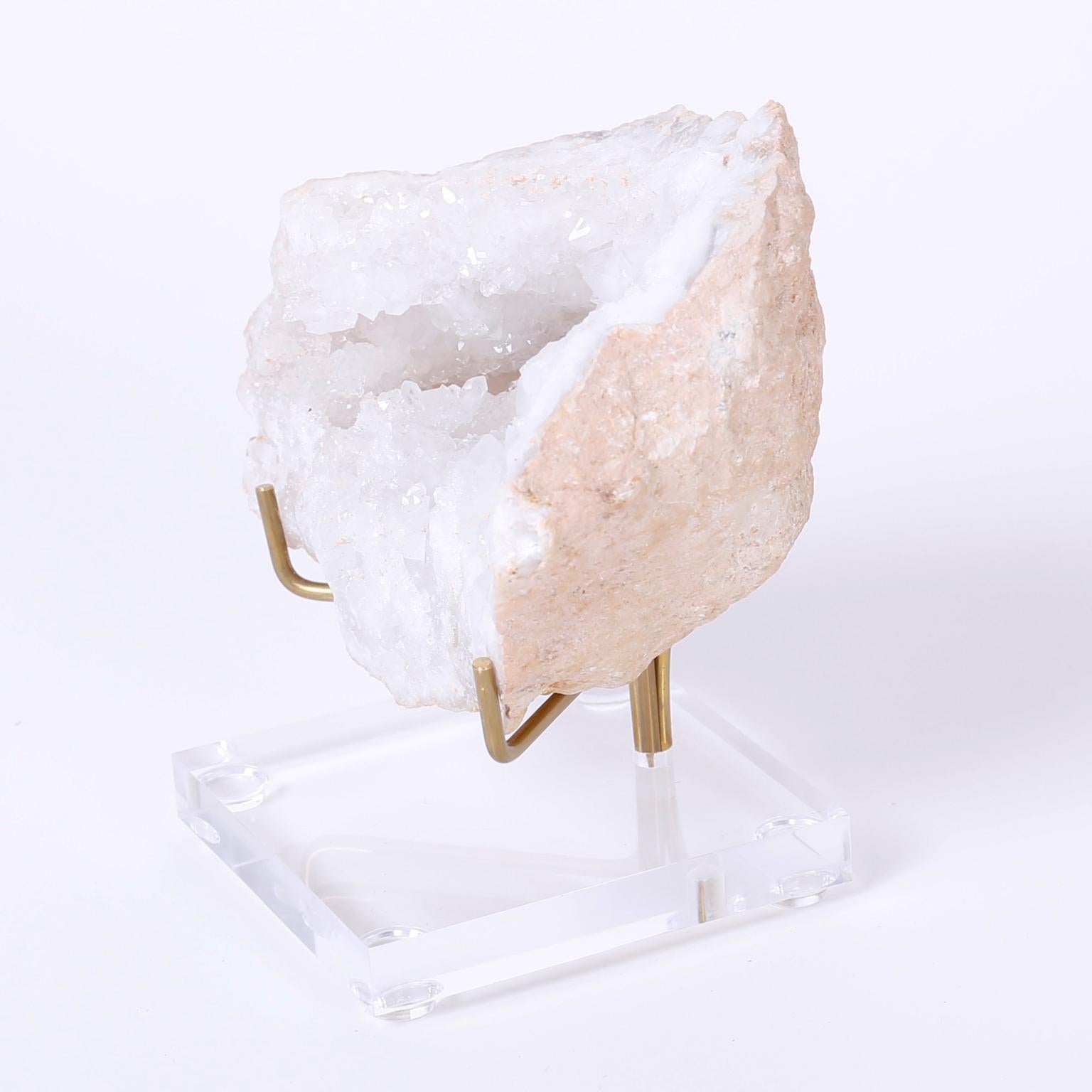 Mid-Century Modern Two Quartz Geode Specimens, Priced Individually