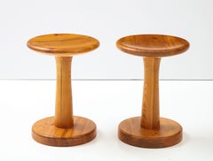 Two Rainer Daumiller Pine Stools, Circa 1970s