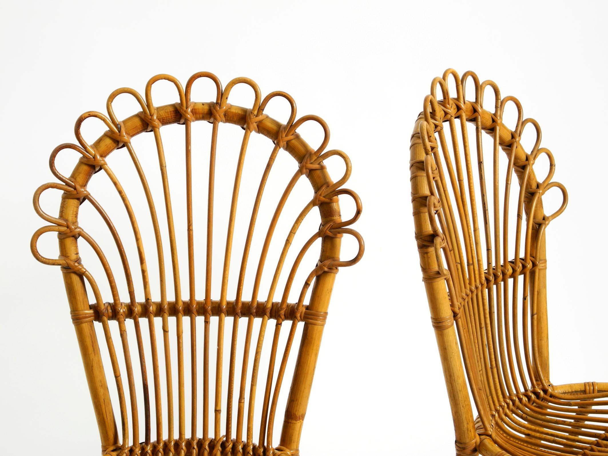 Two rare beautiful original 1960s bamboo chairs from Italy im Angebot 5