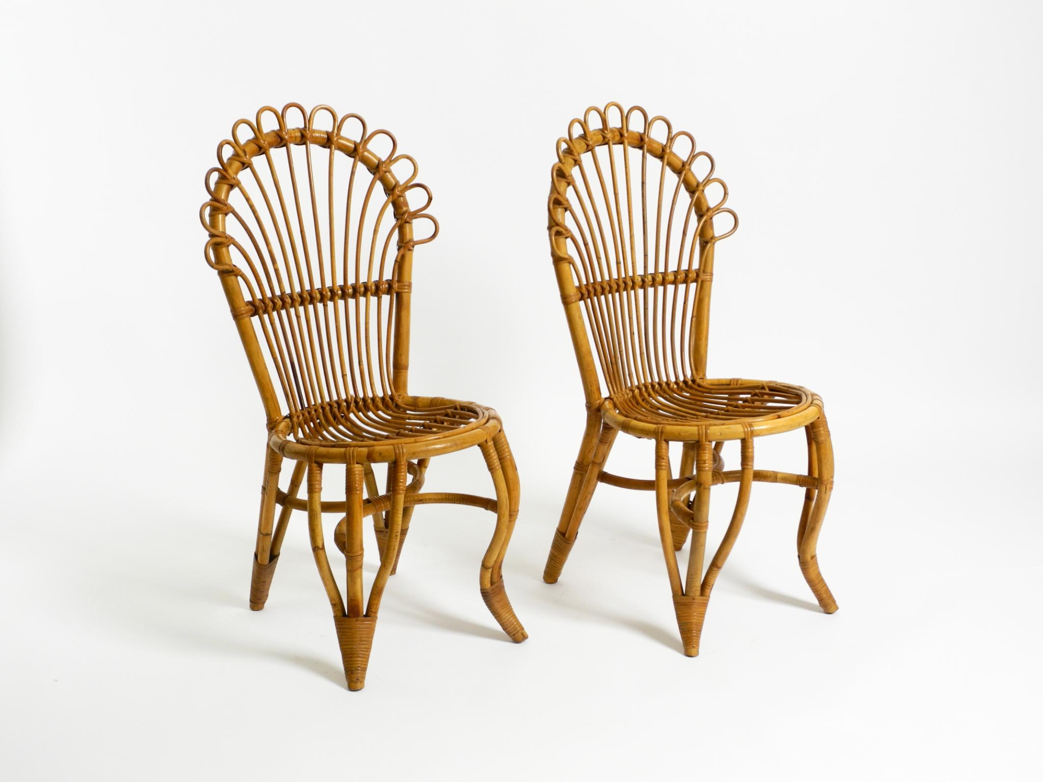 Two rare beautiful original 1960s bamboo chairs from Italy im Angebot 9
