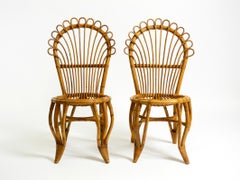 Due rare e bellissime sedie in bambù originali degli anni '60 provenienti dall'Italia