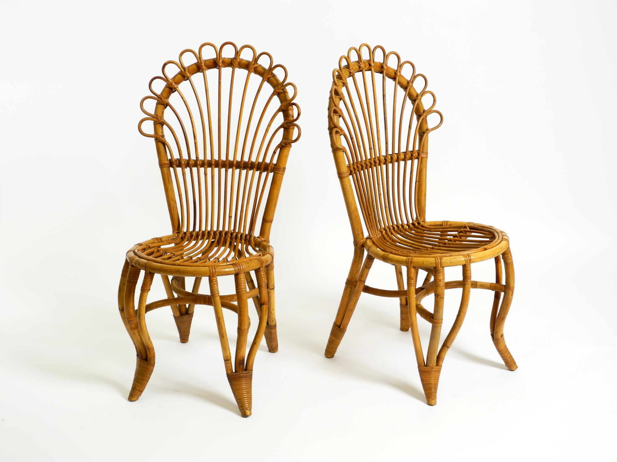 Two rare beautiful original 1960s bamboo chairs from Italy (Moderne der Mitte des Jahrhunderts) im Angebot