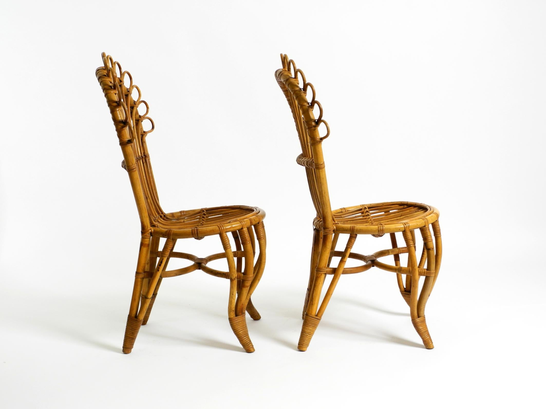 Two rare beautiful original 1960s bamboo chairs from Italy (Italienisch) im Angebot