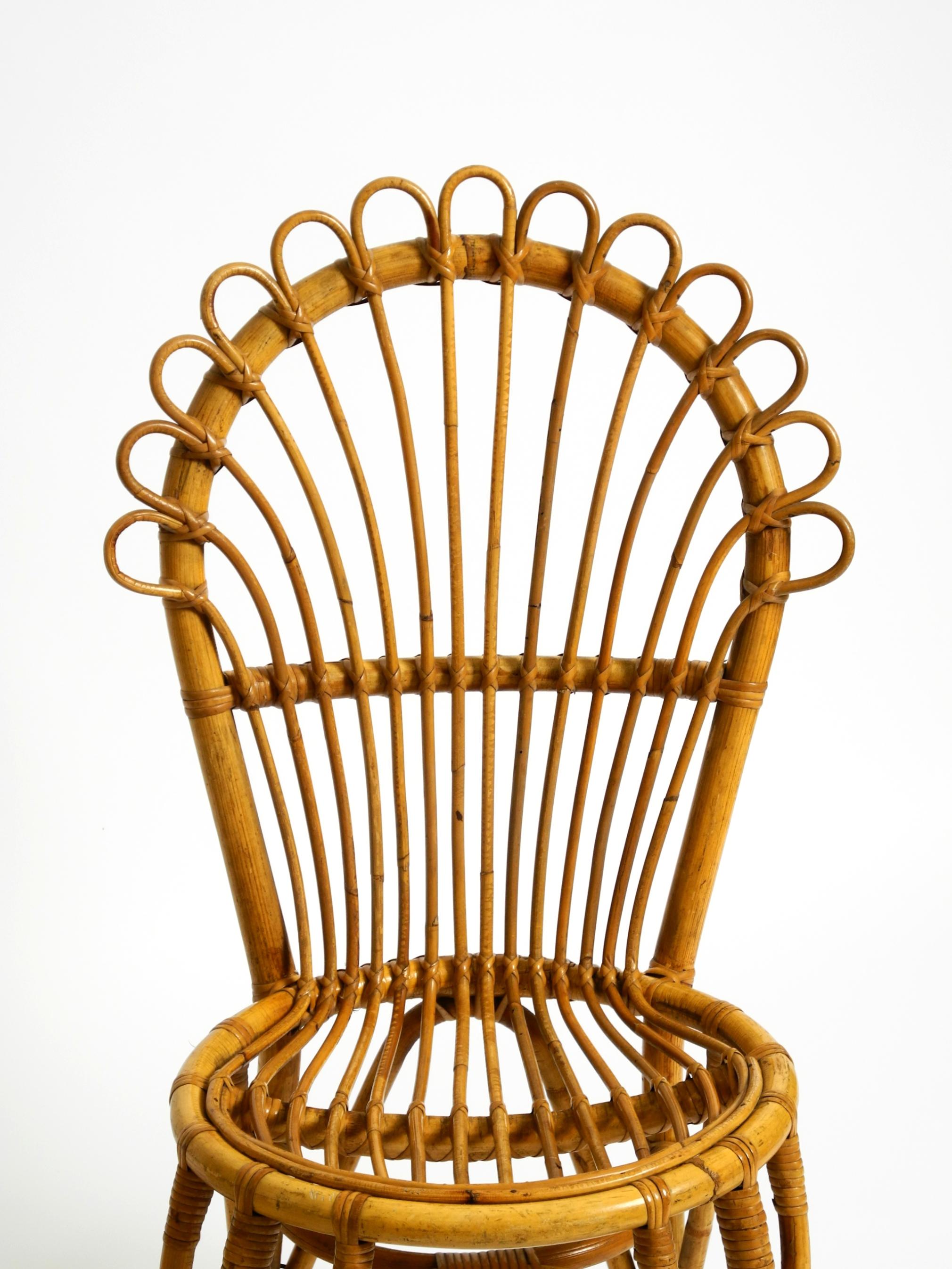 Two rare beautiful original 1960s bamboo chairs from Italy (Mitte des 20. Jahrhunderts) im Angebot