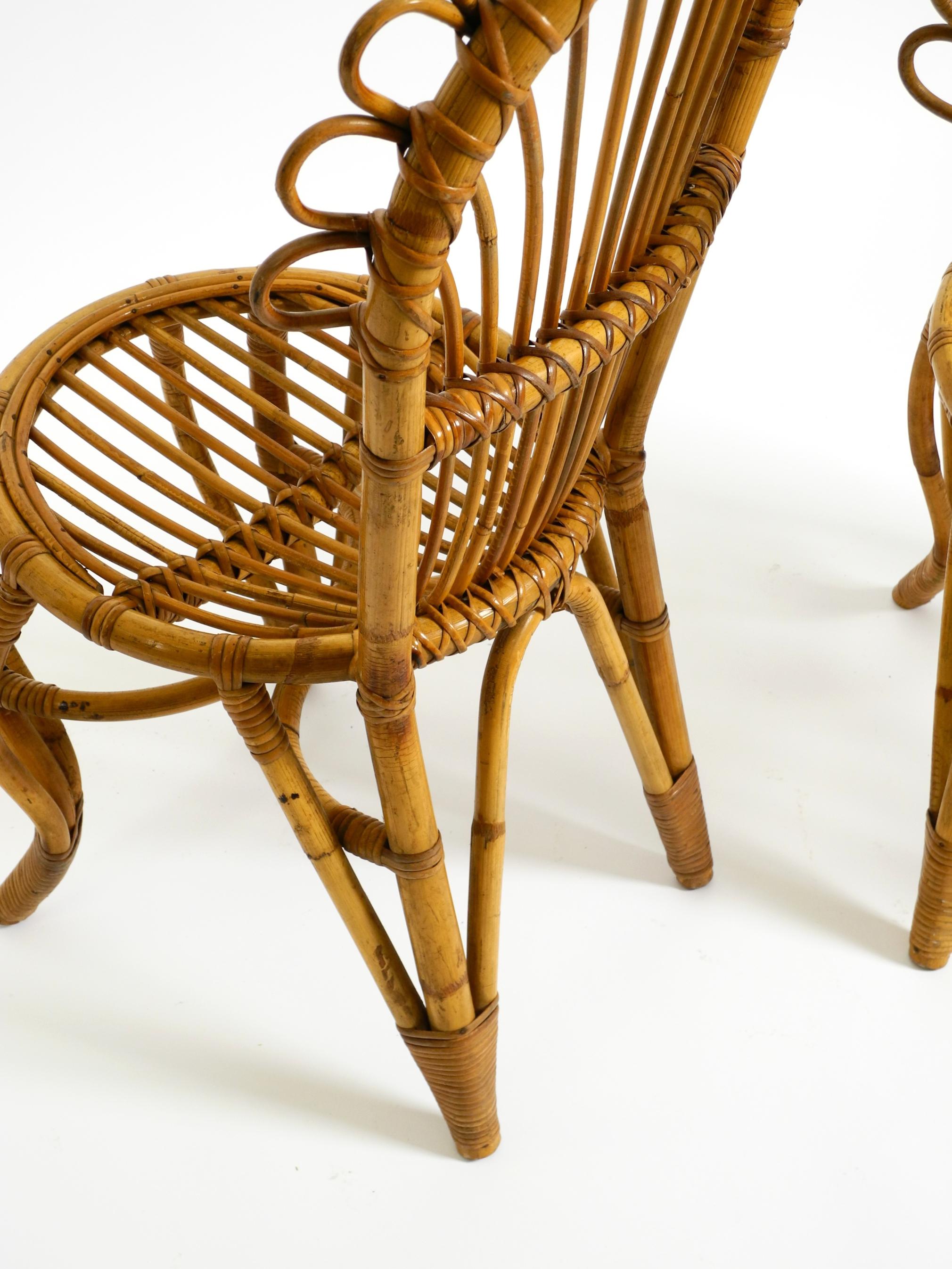 Two rare beautiful original 1960s bamboo chairs from Italy im Angebot 2