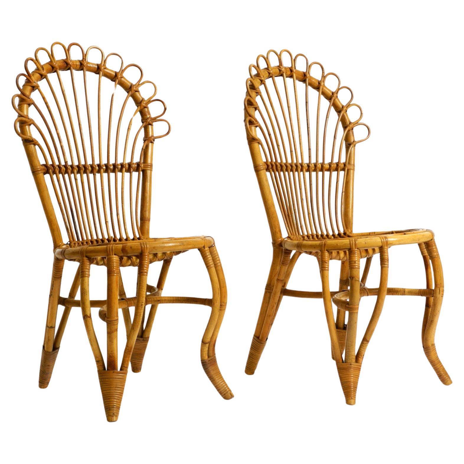 Two rare beautiful original 1960s bamboo chairs from Italy