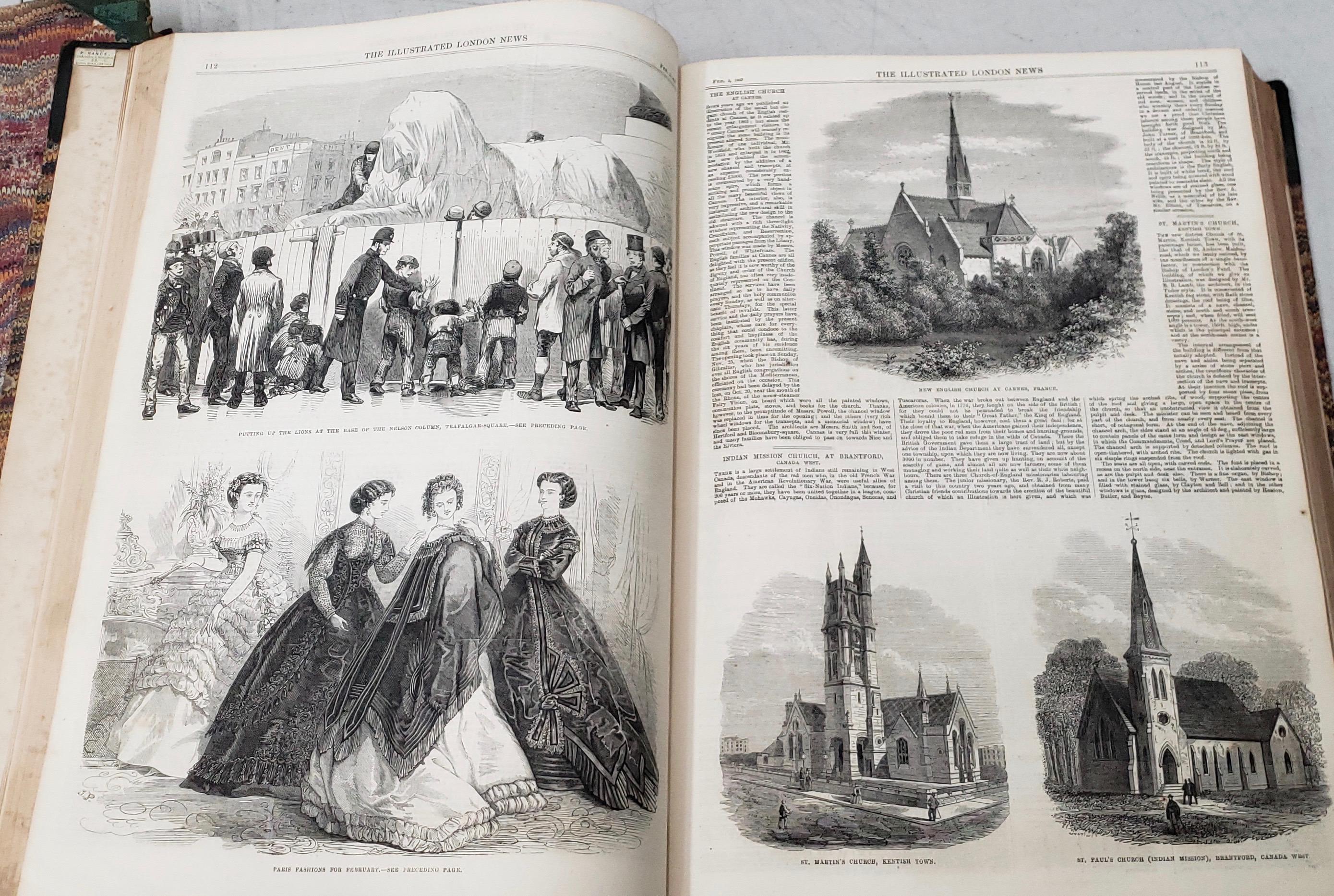 Two Rare Bound Volumes of the Illustrated London News 1861 and 1867 2