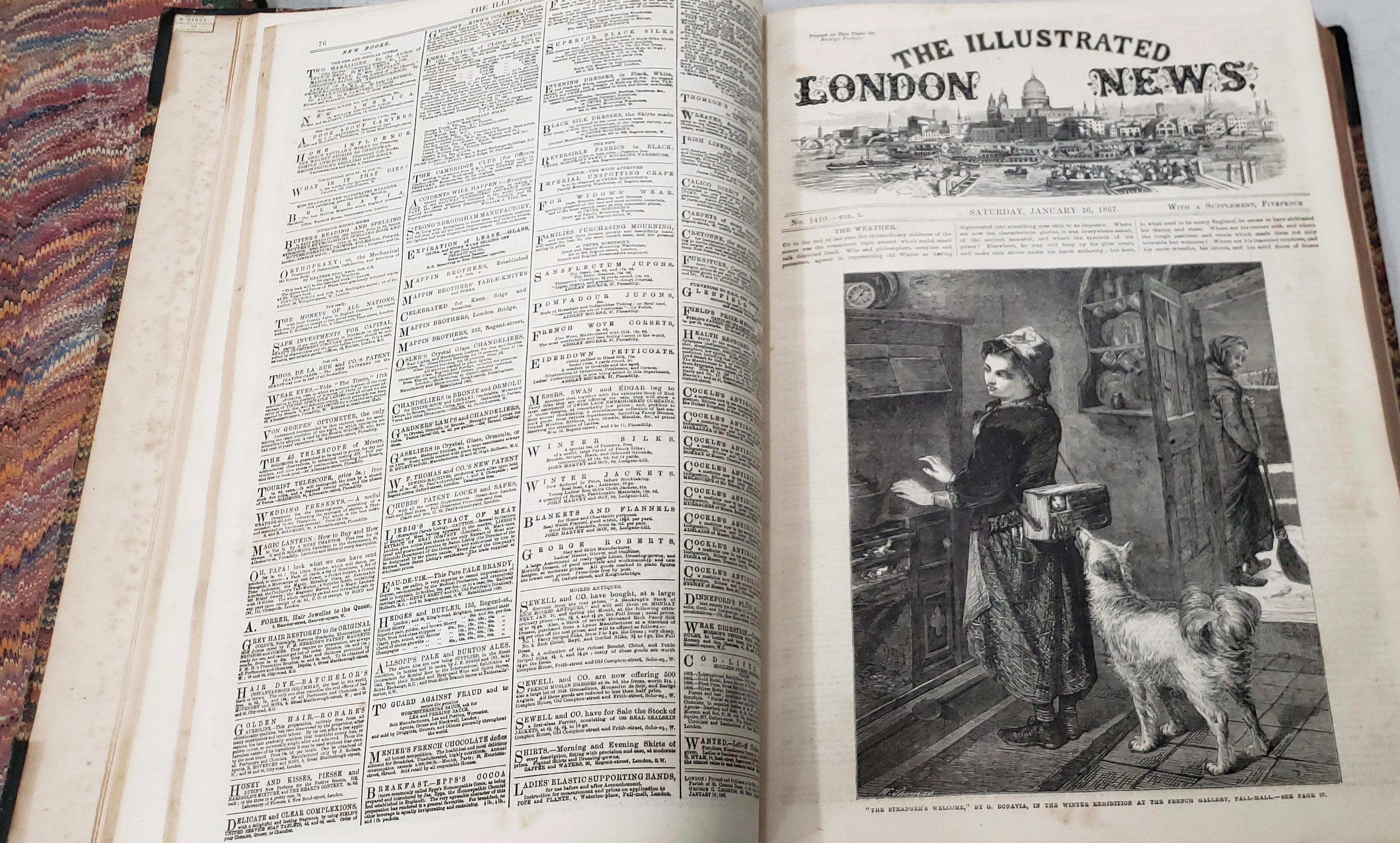 Two Rare Bound Volumes of the Illustrated London News 1861 and 1867 3