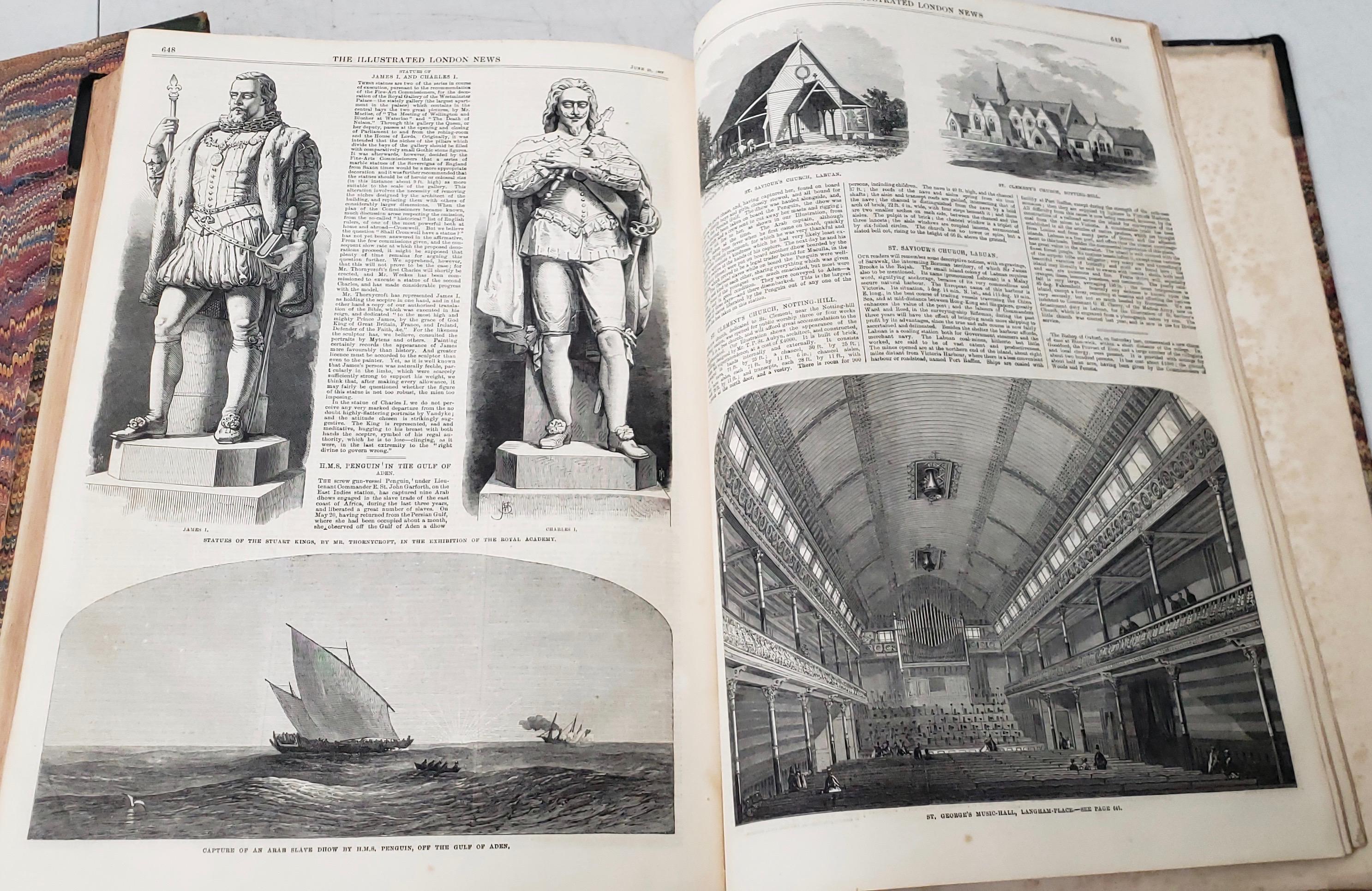 Two Rare Bound Volumes of the Illustrated London News 1861 and 1867 5