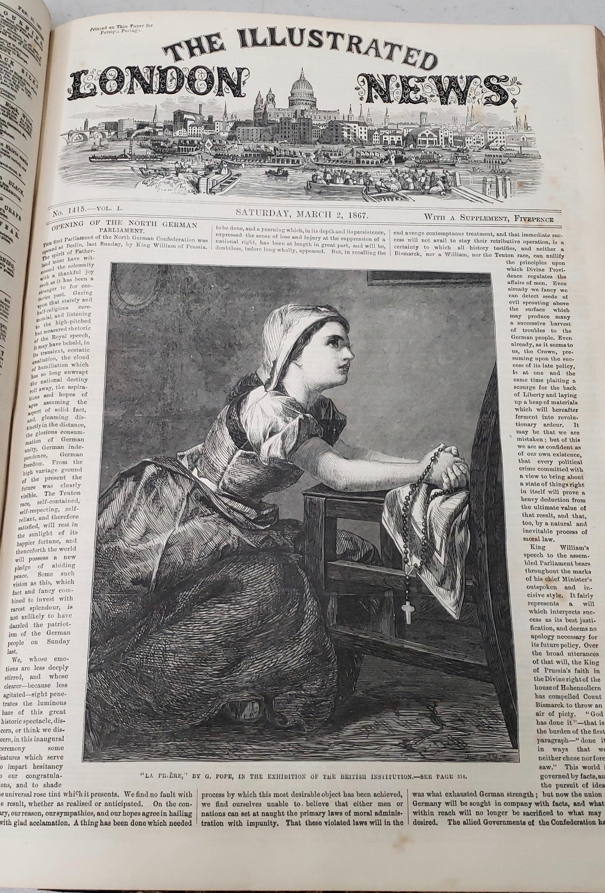 Two Rare Bound Volumes of the Illustrated London News 1861 and 1867 1