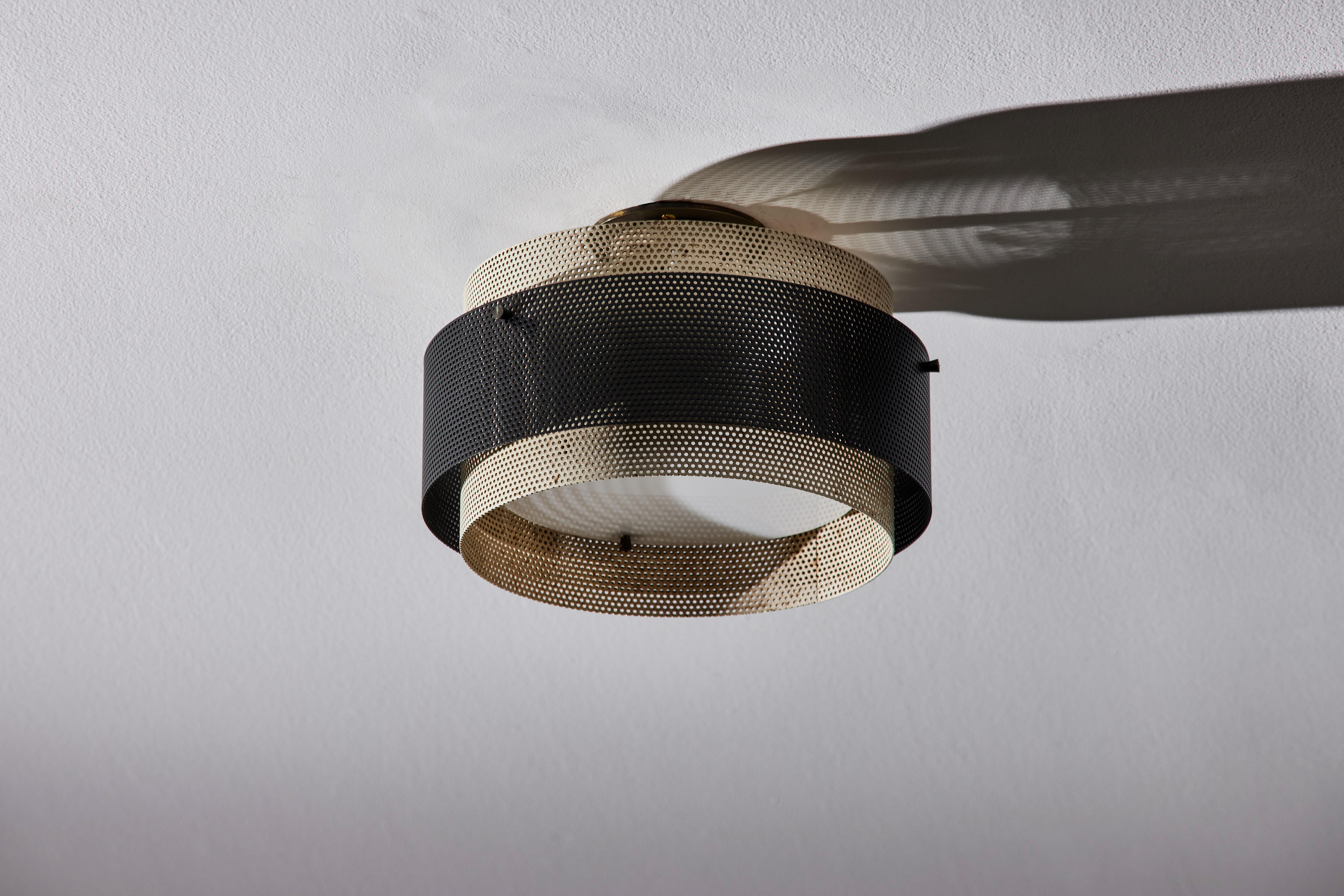Two Rare Flushmount Ceiling Lights by Jacques Biny for Luminaire 4