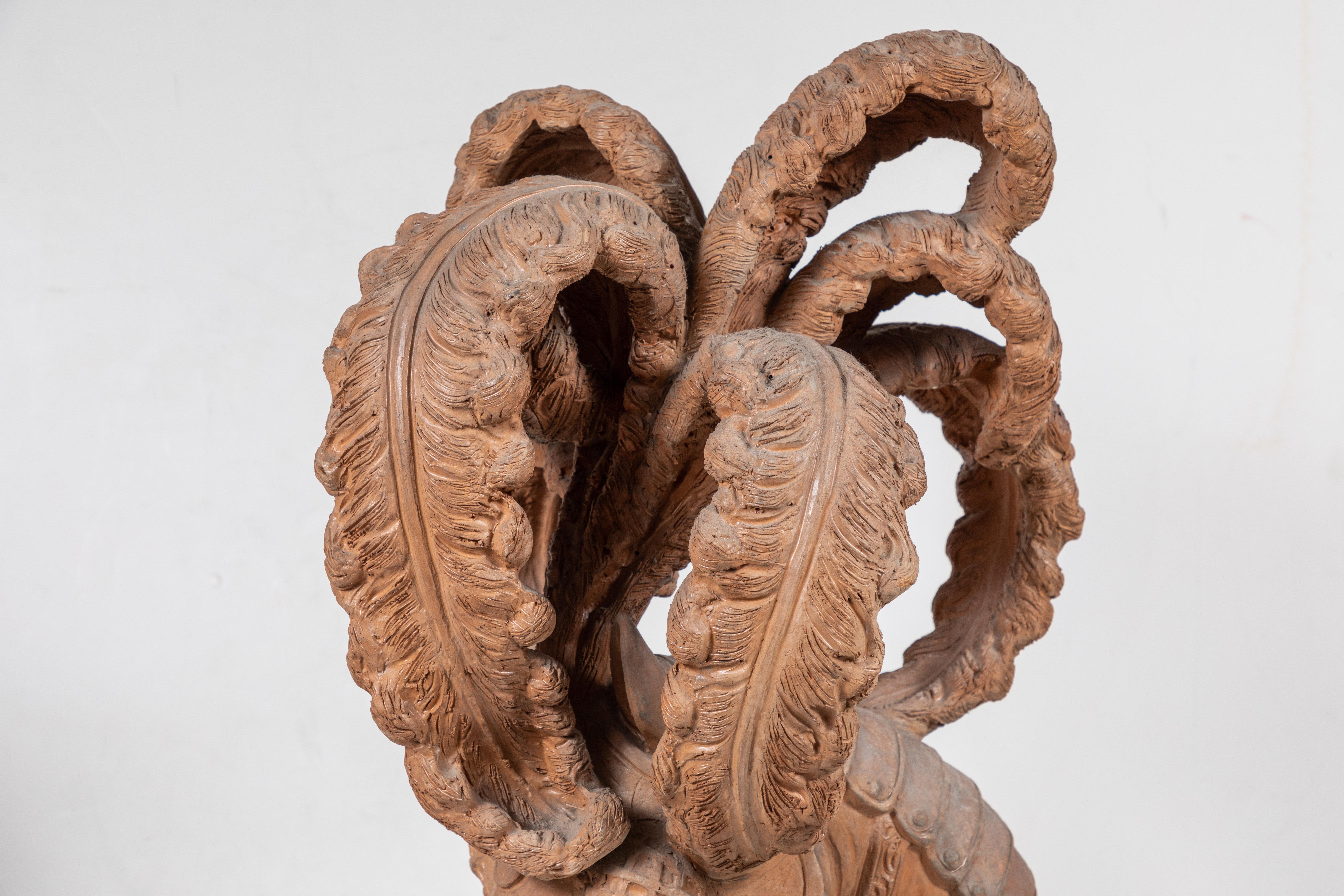 Cast Two Rare Italian, Terracotta Sculptures For Sale