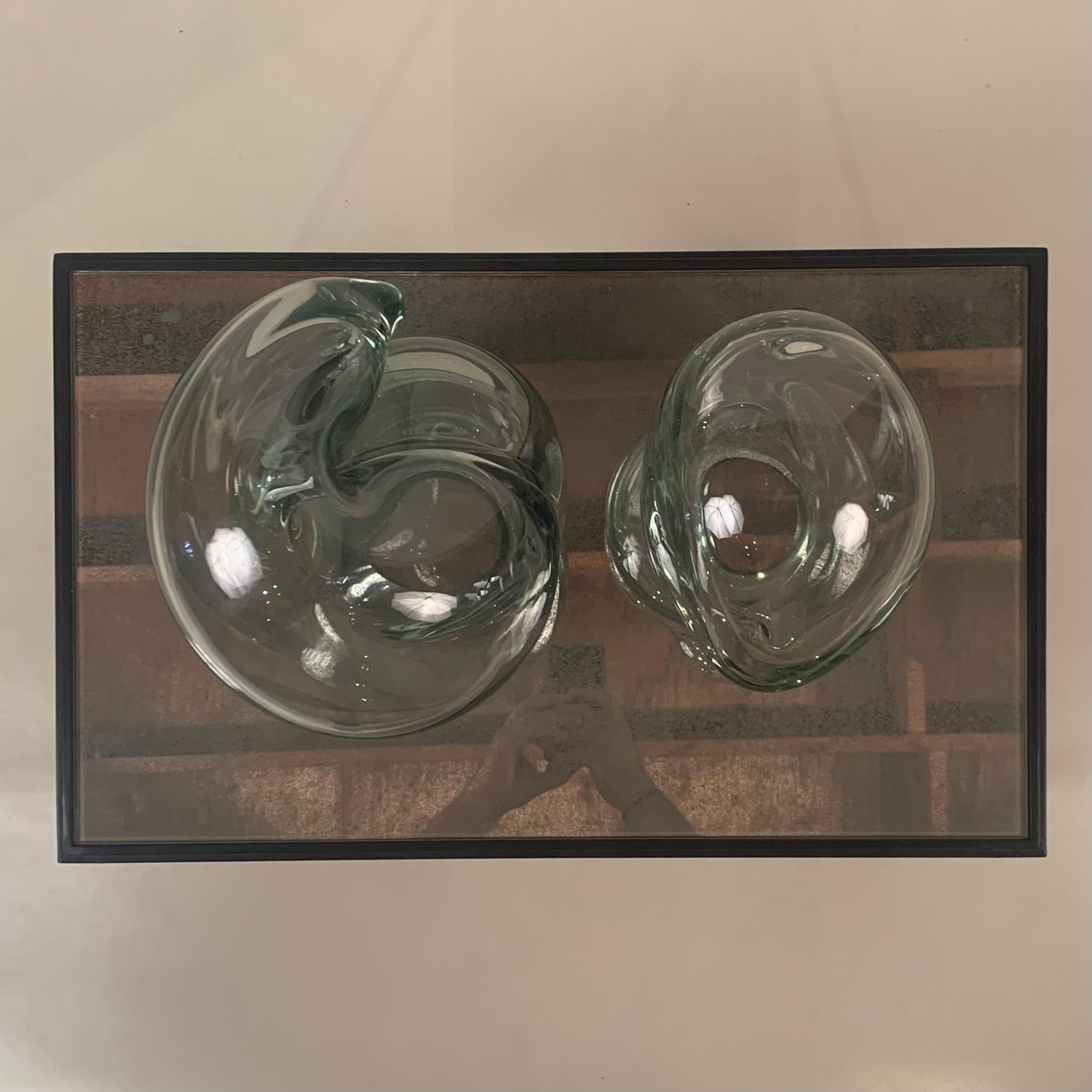 American Two Rare Signed Hand Blown Glass Sculptures by John Bingham For Sale