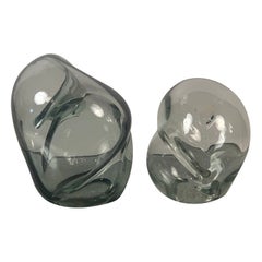 Two Rare Signed Hand Blown Glass Sculptures by John Bingham